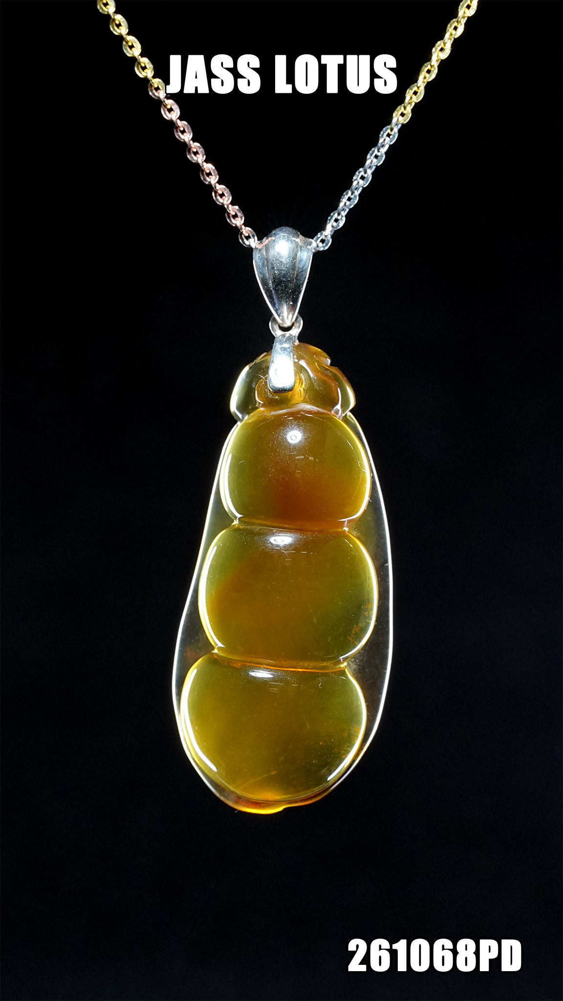 緬甸天然琥珀金棕珀福豆吊墜