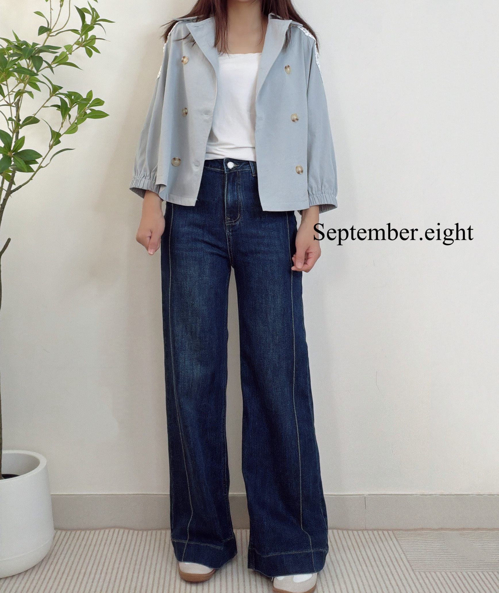 拼通花棉布外套