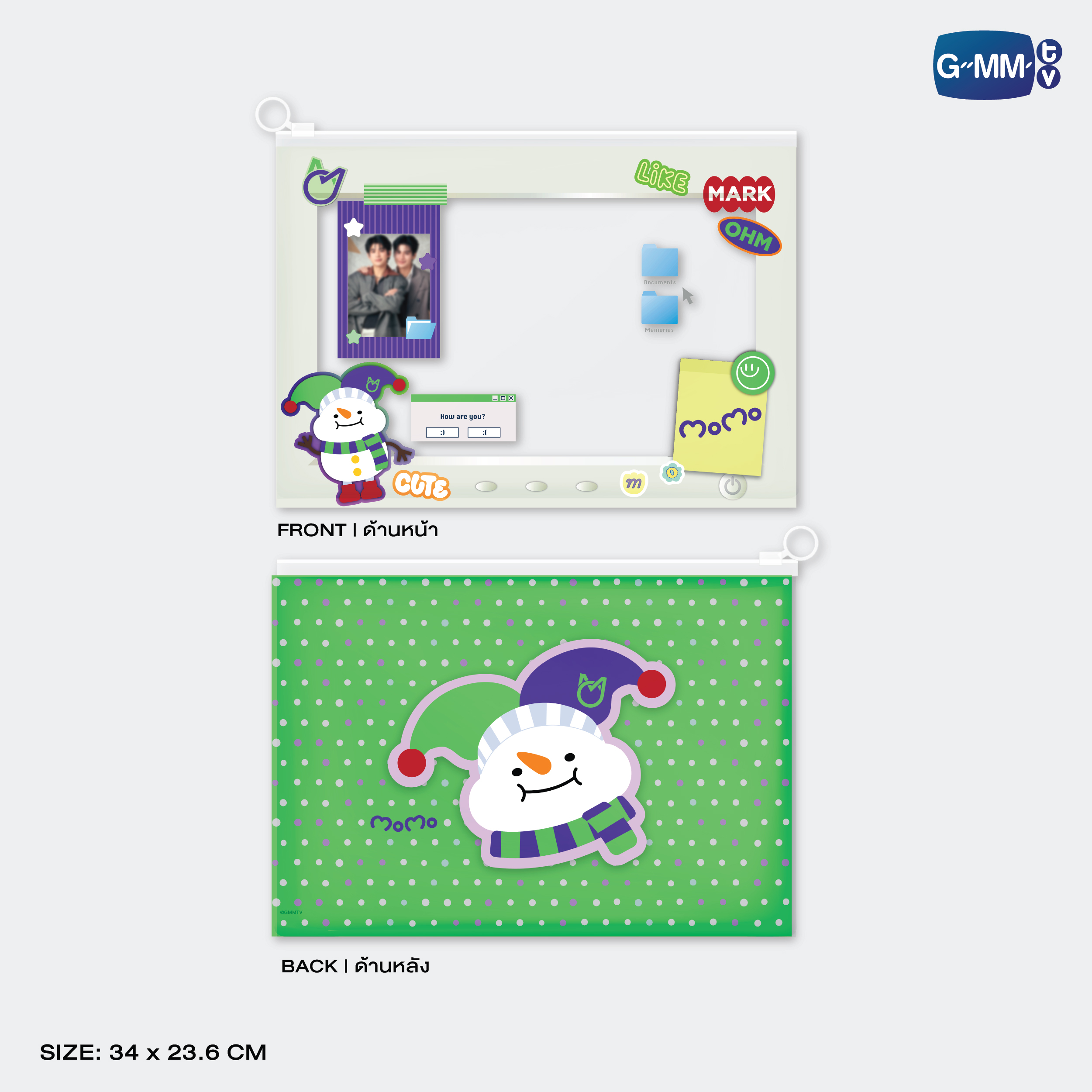MOMO CHARACTER POCKET ZIP FOLDER