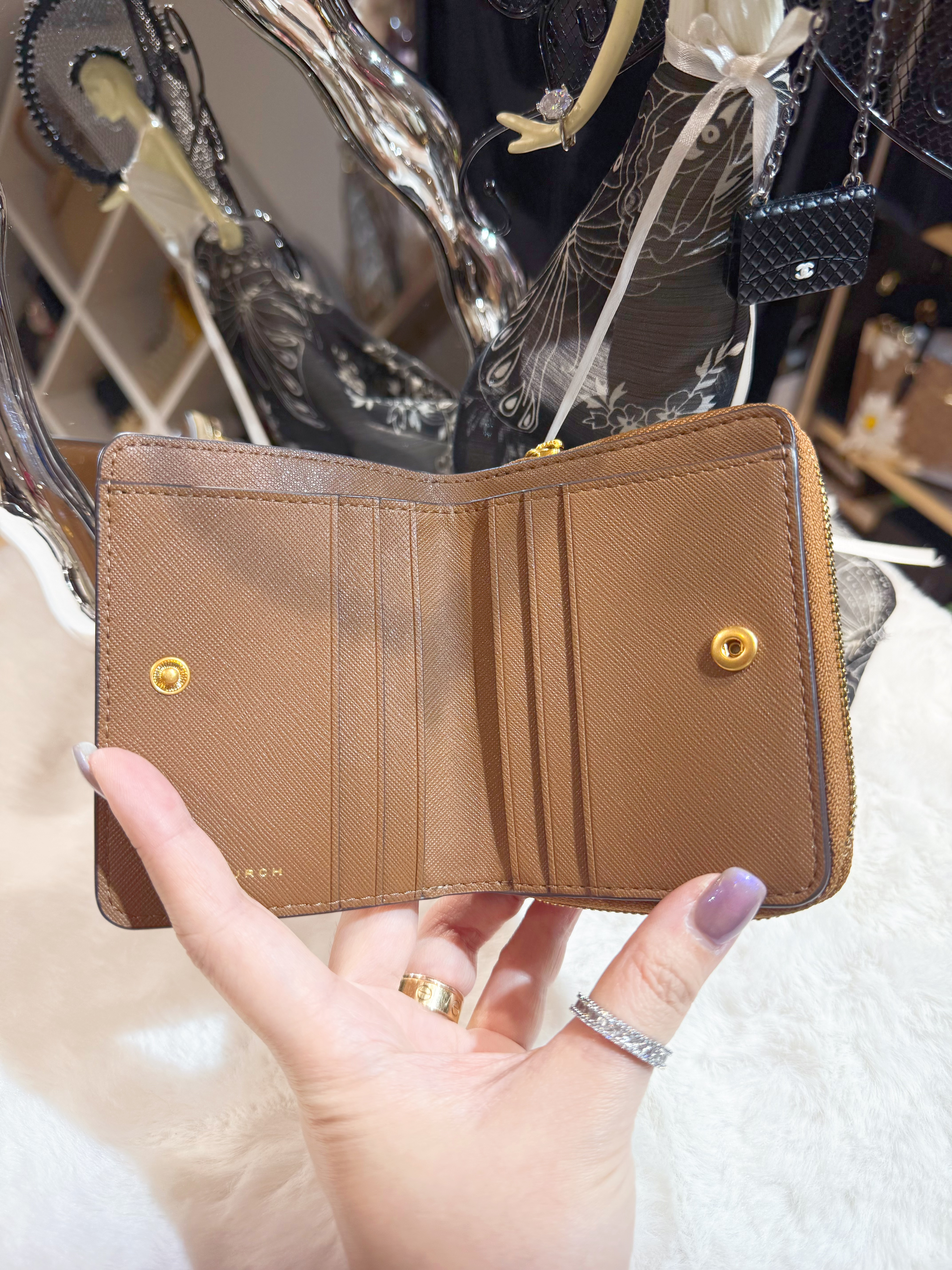 Tory burch Emerson zip wallet sf/sand