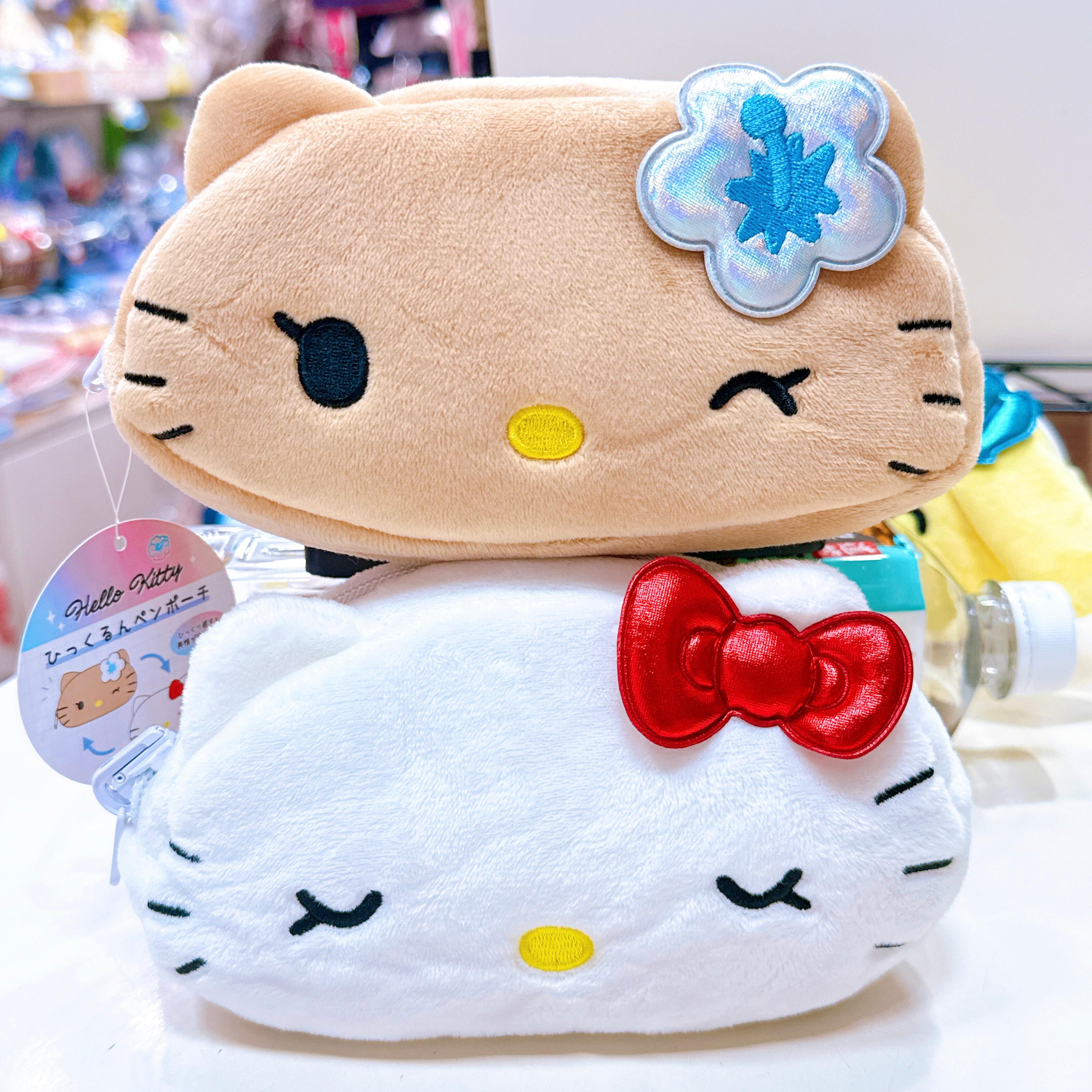 日本直送Hello Kitty布甸狗黑皮系列雙面化妝袋
