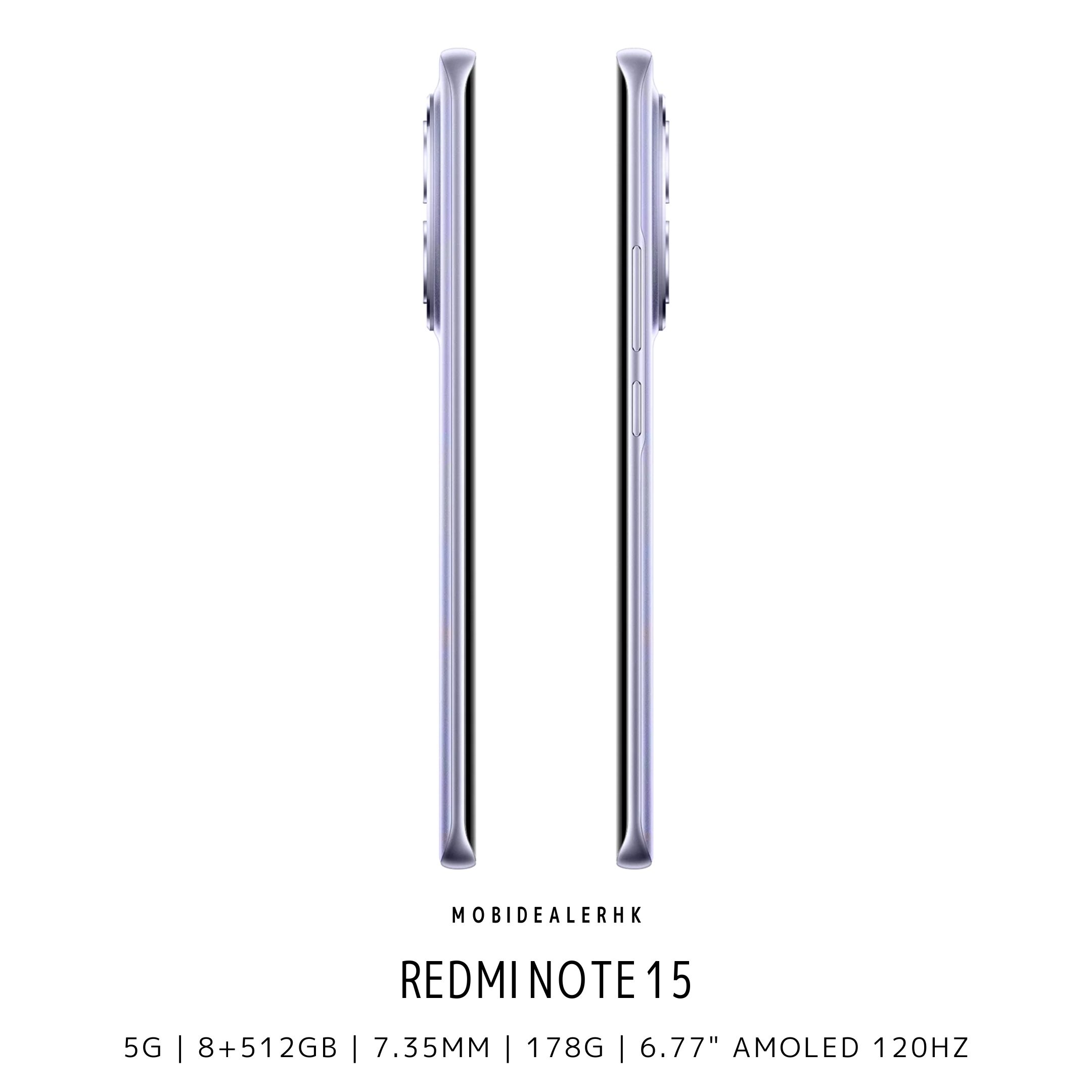 Redmi Note 15 | 紅米 Note 15 | 5G | 智能手機 | 1 億像素超清主鏡頭 | 7.35mm 輕薄羽量 178g | 5520mAh 大容量電池 | 45W 快充 | 6.77 吋 120Hz 護眼 AMOLED