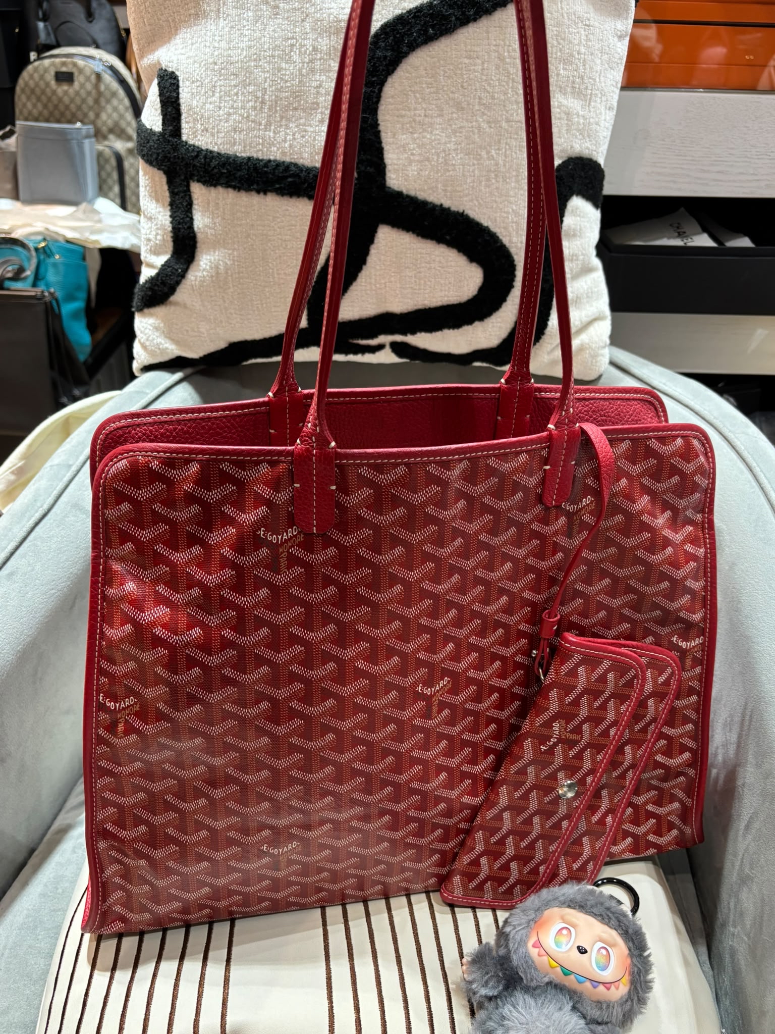 Goyard hardy pm tote bag Red 100%Authentic, 90%new 