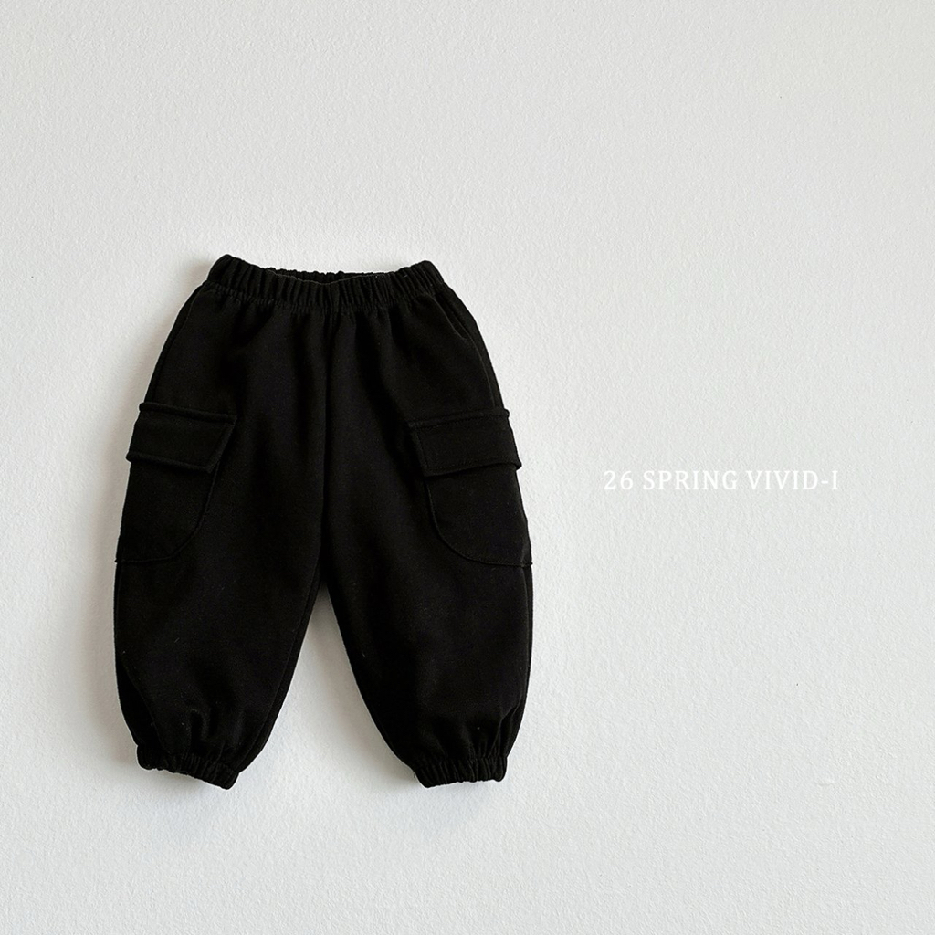🌸預訂 韓國直送🌸🇰🇷VIVIDI四色標籤寬鬆工裝束腳運動褲