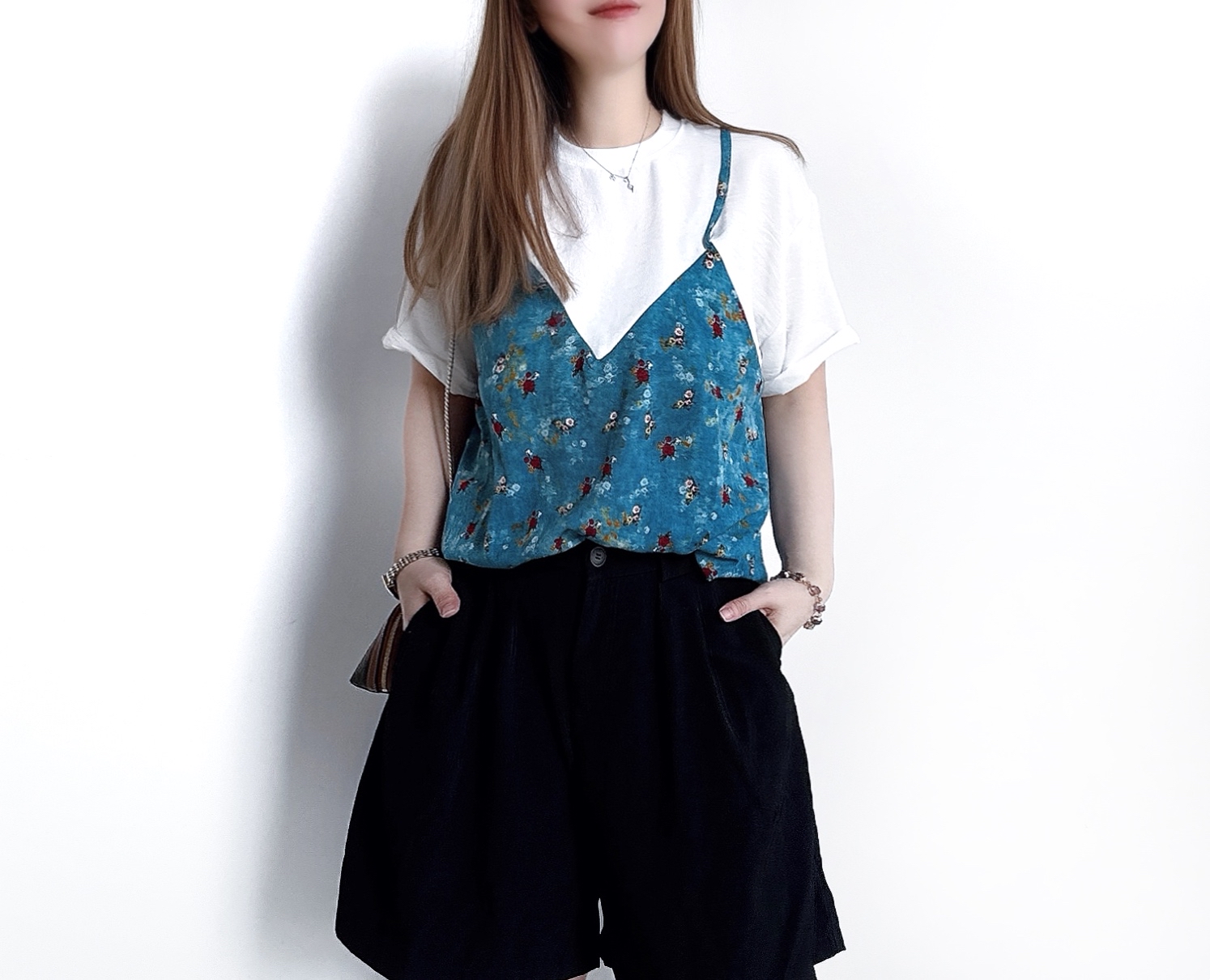 🌼初春優惠🍀 假兩件吊有彩花Tee