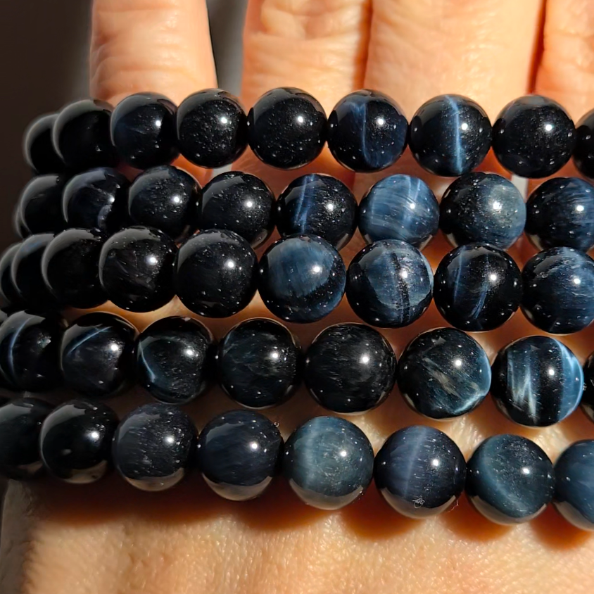 Blue tiger's eye bracelet from South Africa - JW95