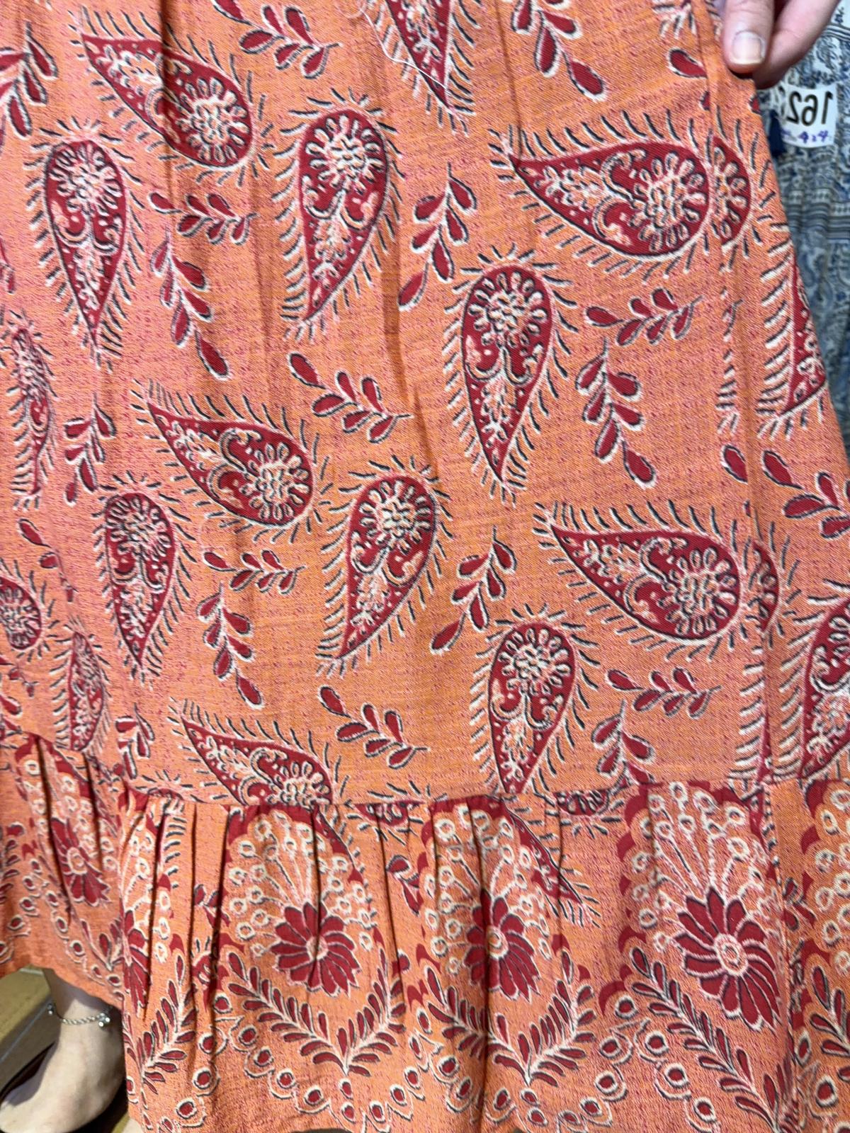 1642 Blood Orange Paisley Cotton Short Sleeve OP