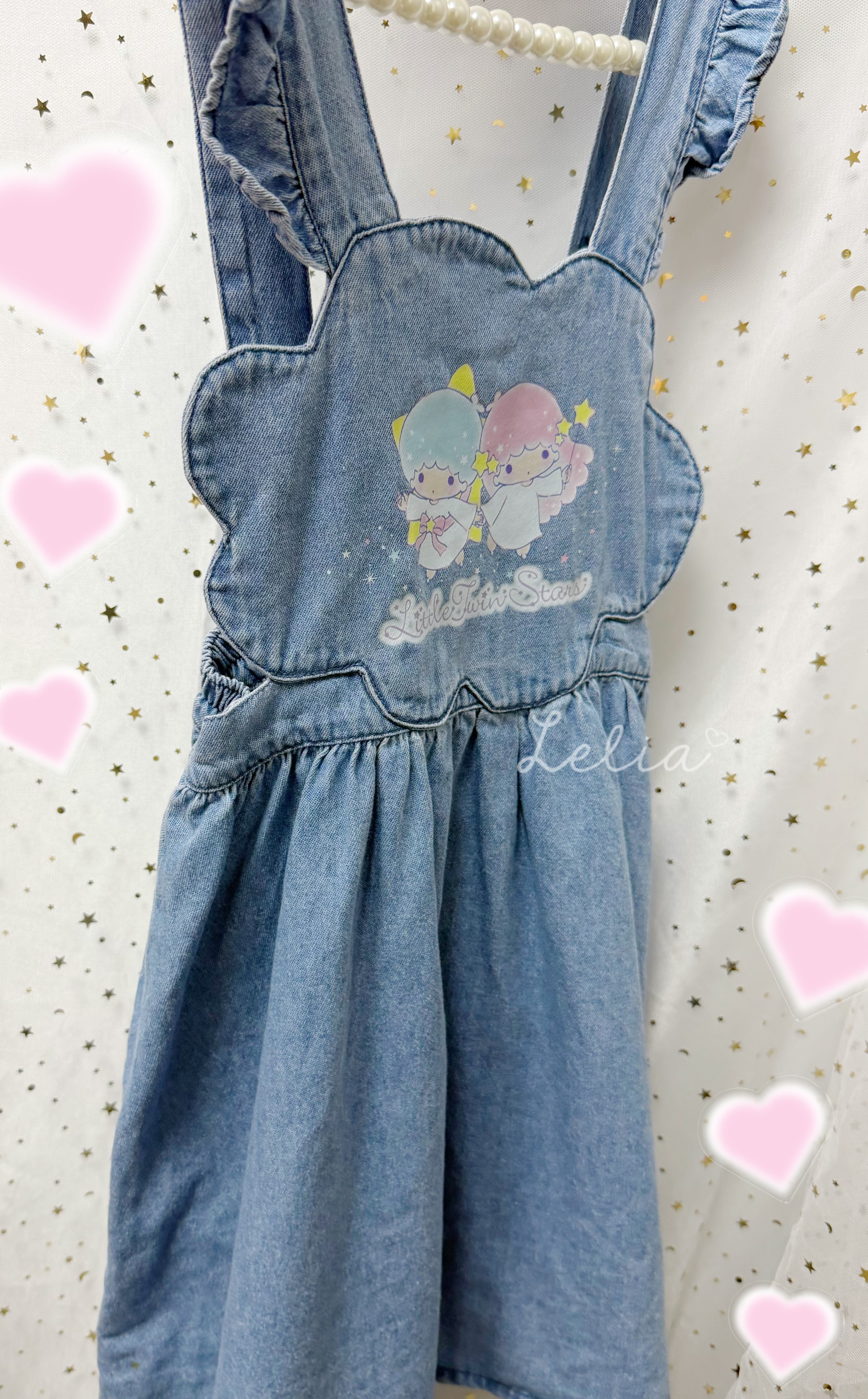 ▫️現貨▫️Little Twins Star牛仔吊帶裙