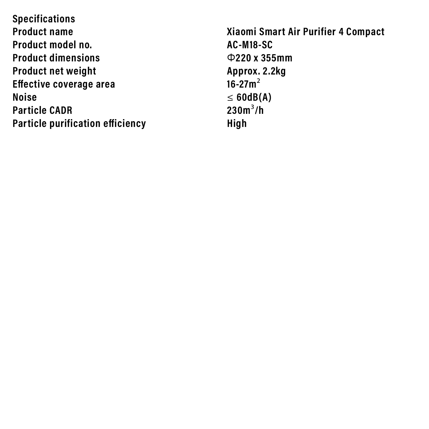 Xiaomi Smart Air Purifier 4 Lite HEPA (BHR5274GL)