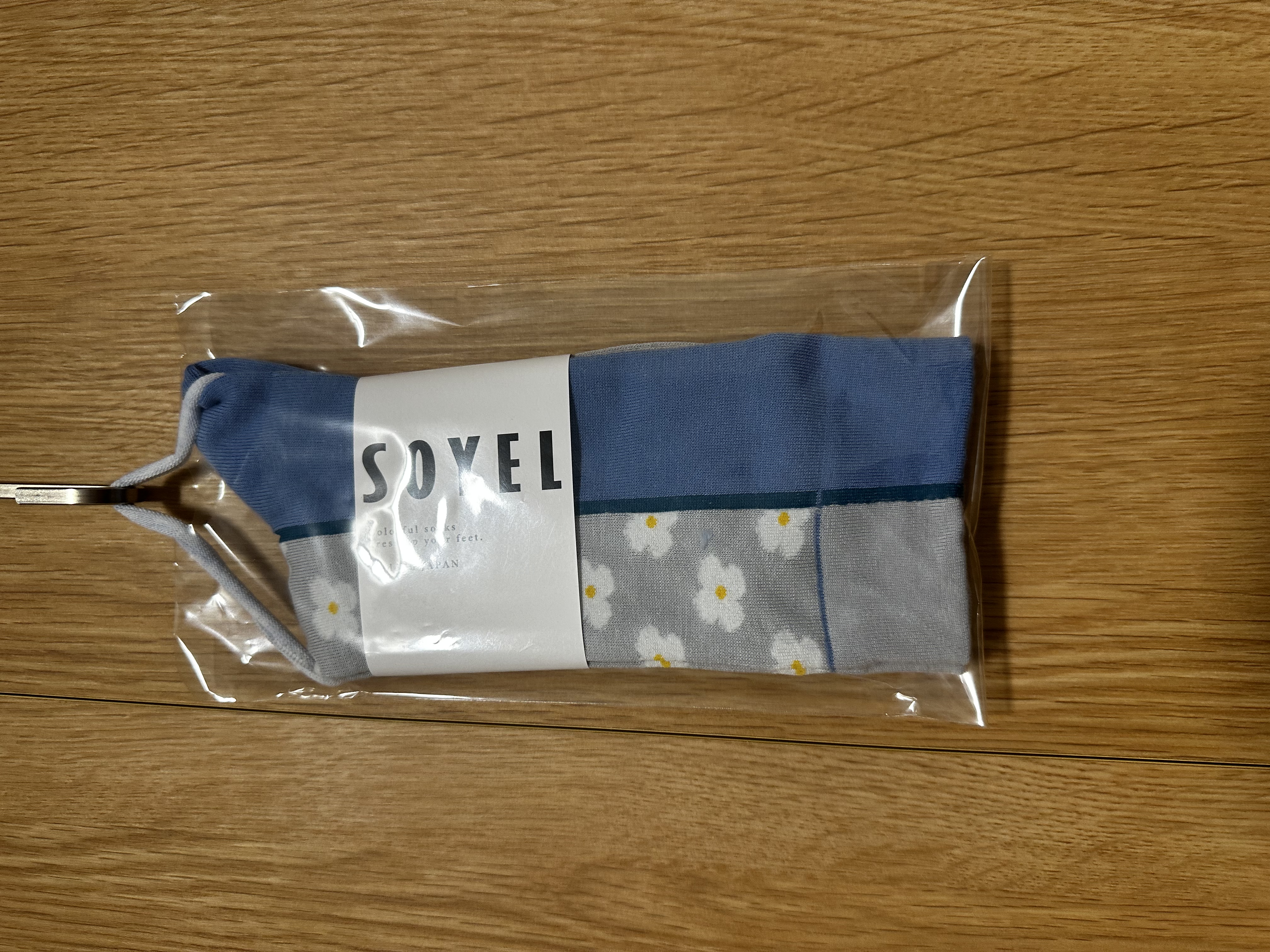 日本製拼色花花襪