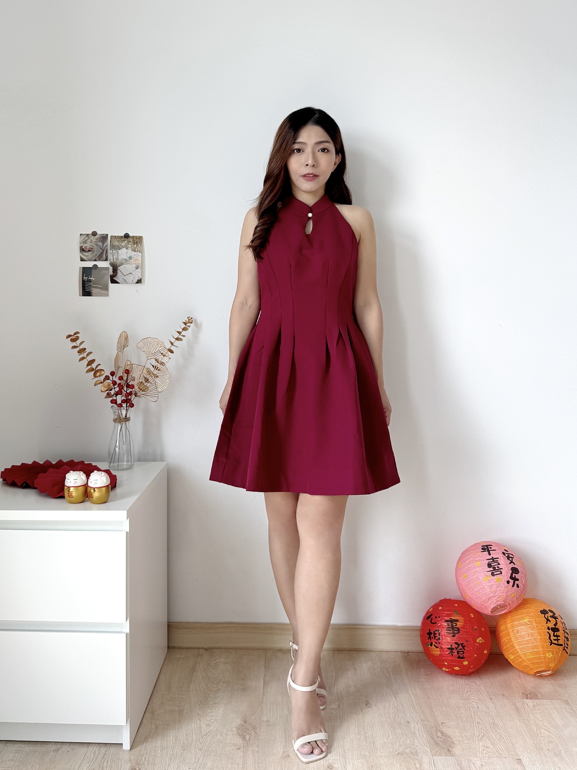 Jade Grace Halter A-Line Flare Dress锦色年华.气质简约挂脖连衣裙(3 colours)Premium Quality