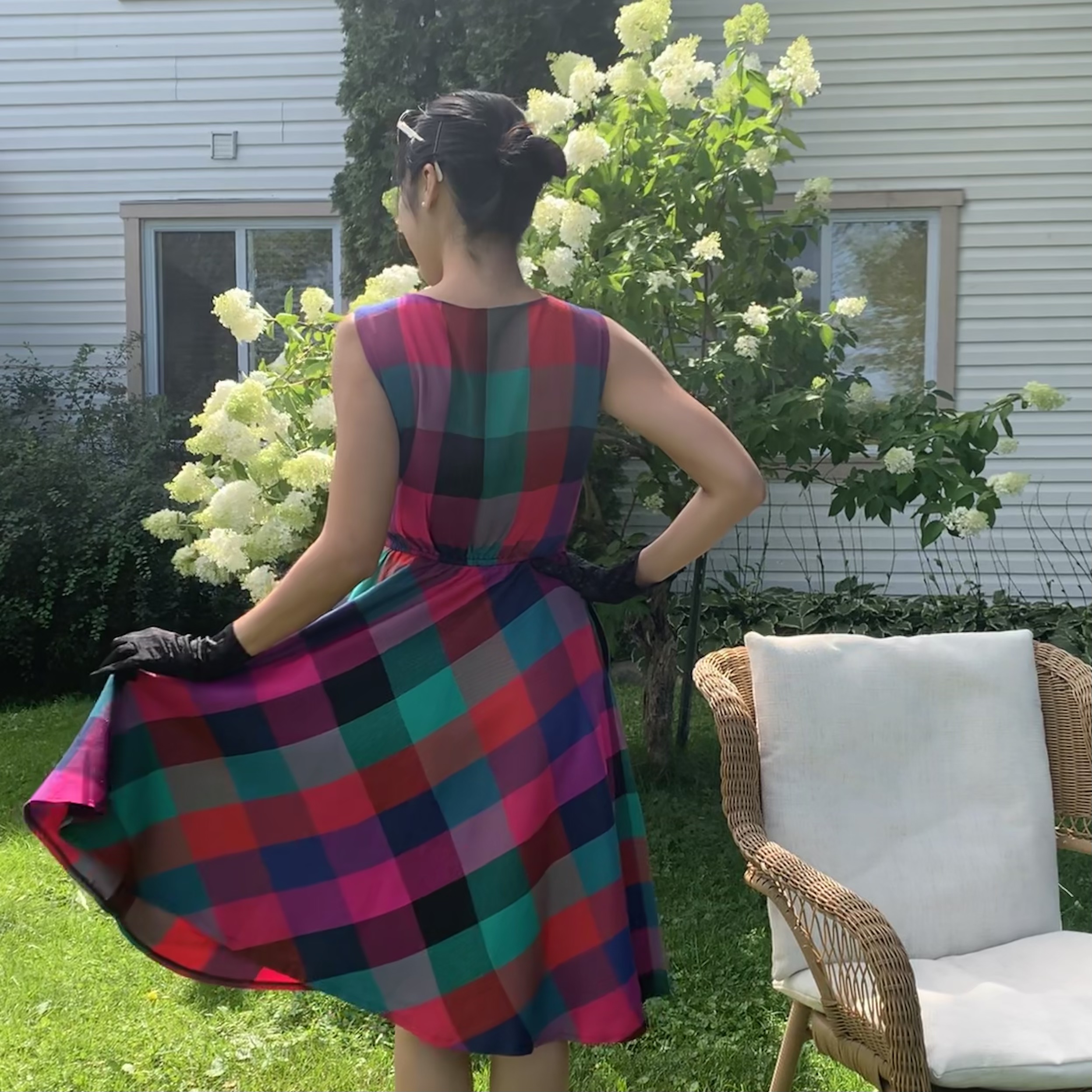 (Last XS) 1950s Inspired Merry Check Summer Swing Dress - Limited (FM146)