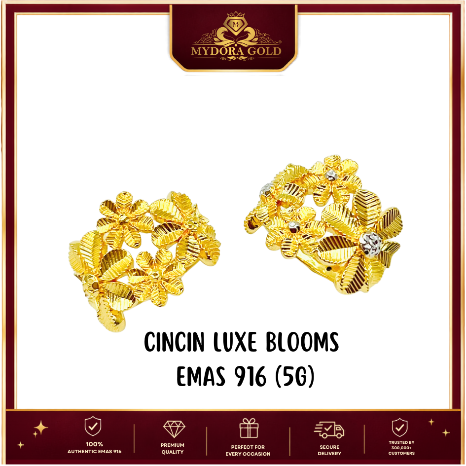 MYDORA Cincin Luxe Blooms (5G) l EMAS 916/22K