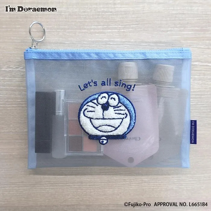 [訂購] 多啦A夢Pouch 拉鏈袋 筆袋 化妝袋 (毛絨刺繡圖案)