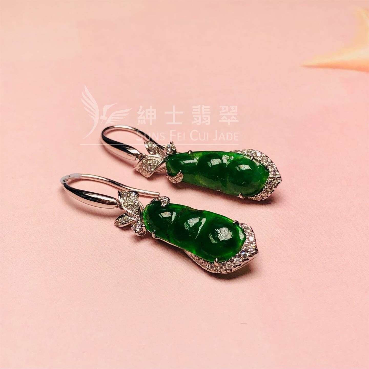 滿綠四季豆耳環