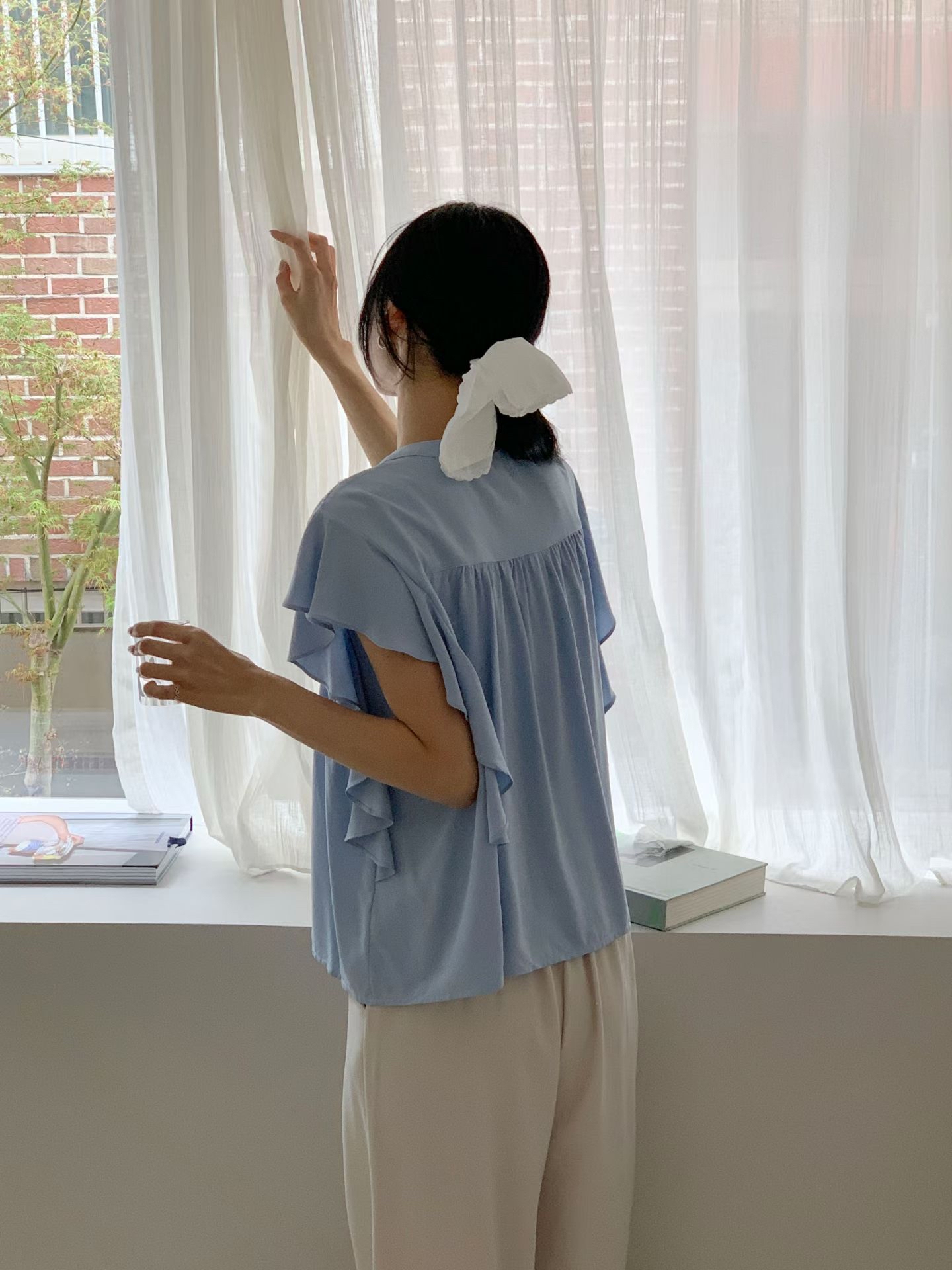 CT20 波希米亞風荷葉袖Top 