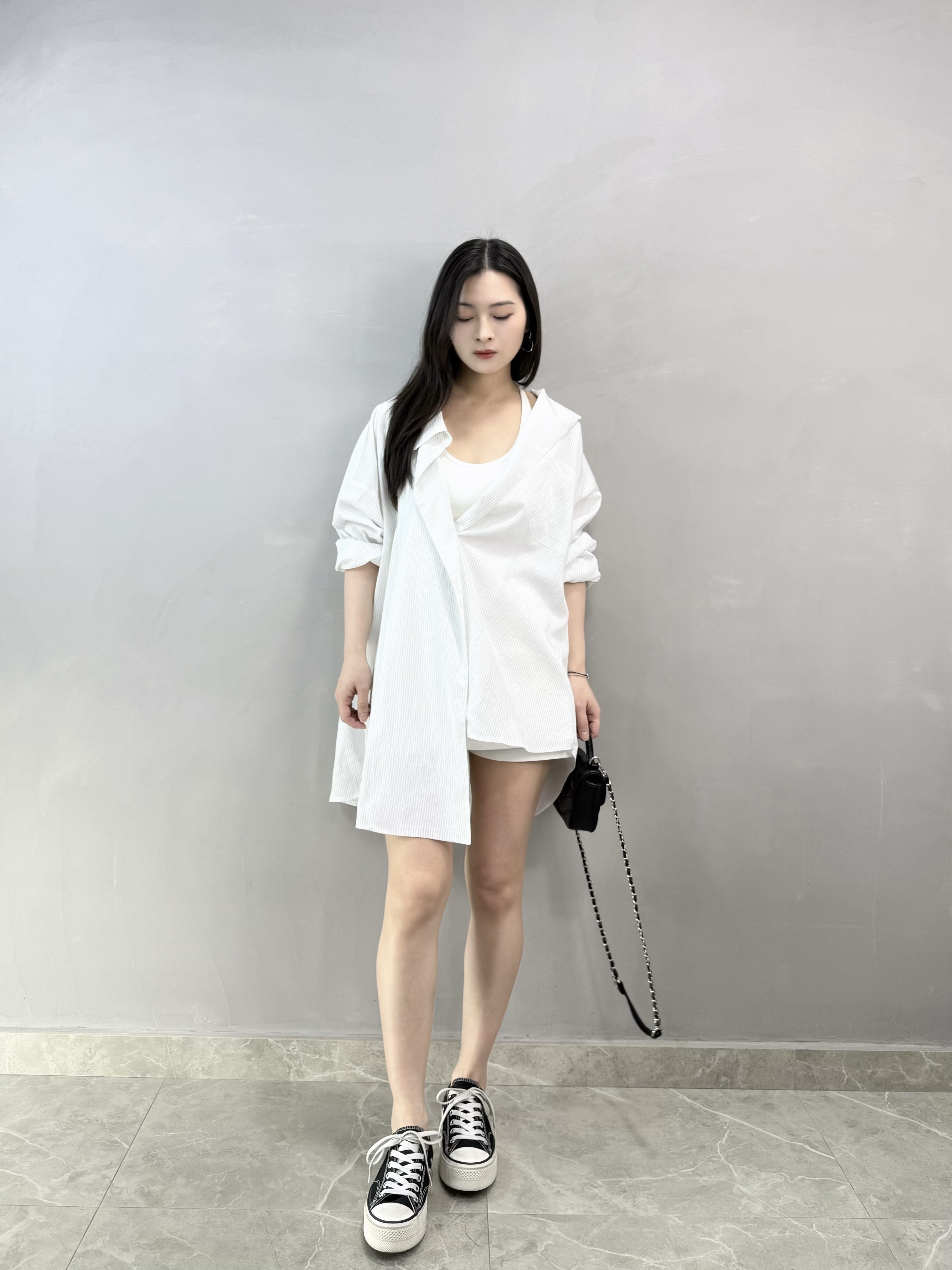 K89 不規則條子恤衫