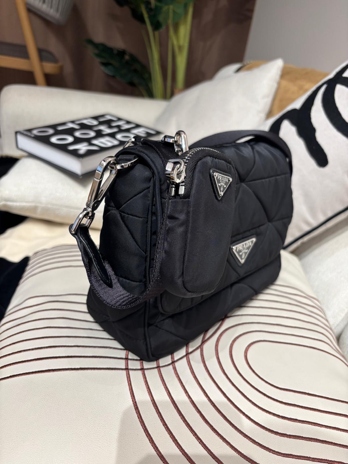 Prada padded nylon shoulder bag  98%new rfid 