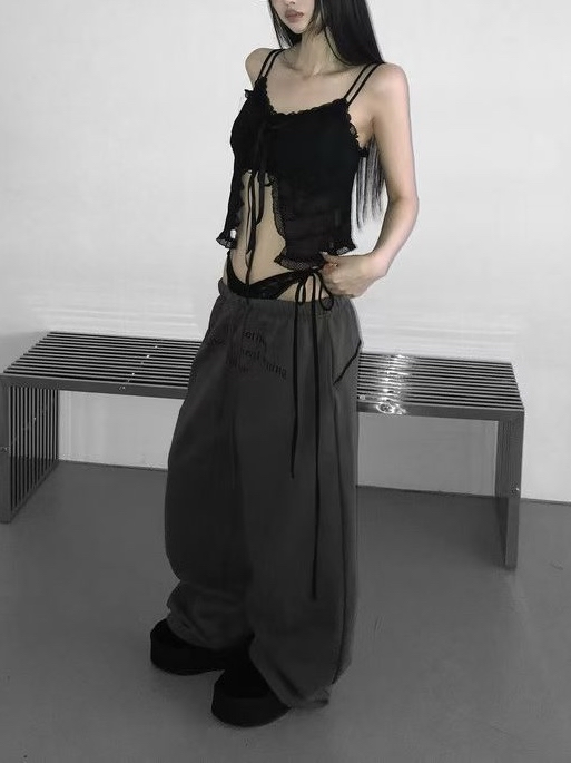 Ribbon Lace Mesh Sleeveless Top