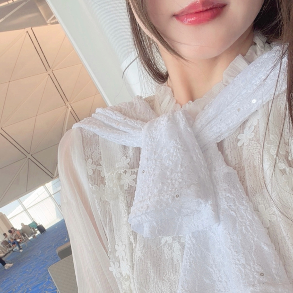 #HANNA-made# Autumn White Layered Blouse