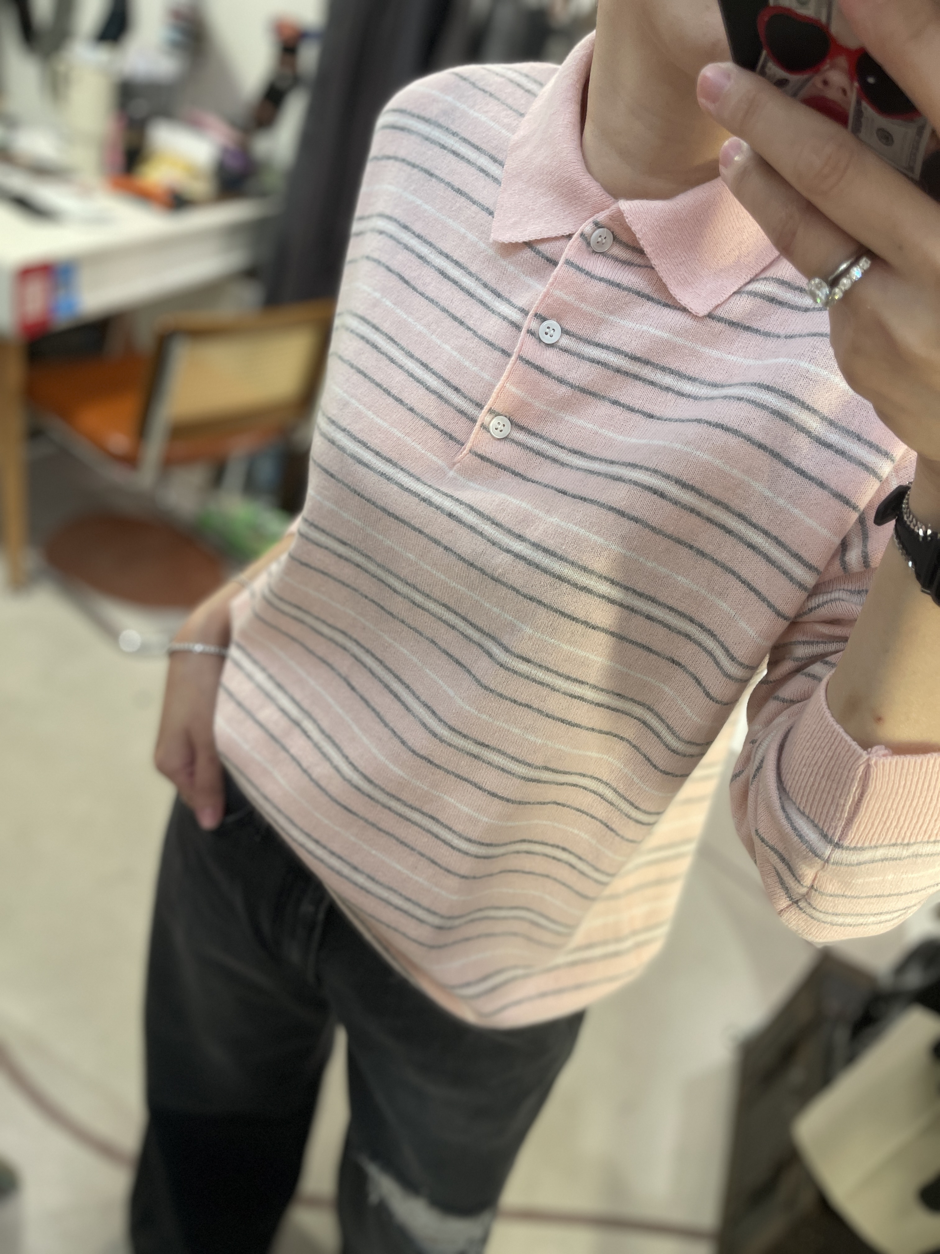 Stripe soft wool sweater