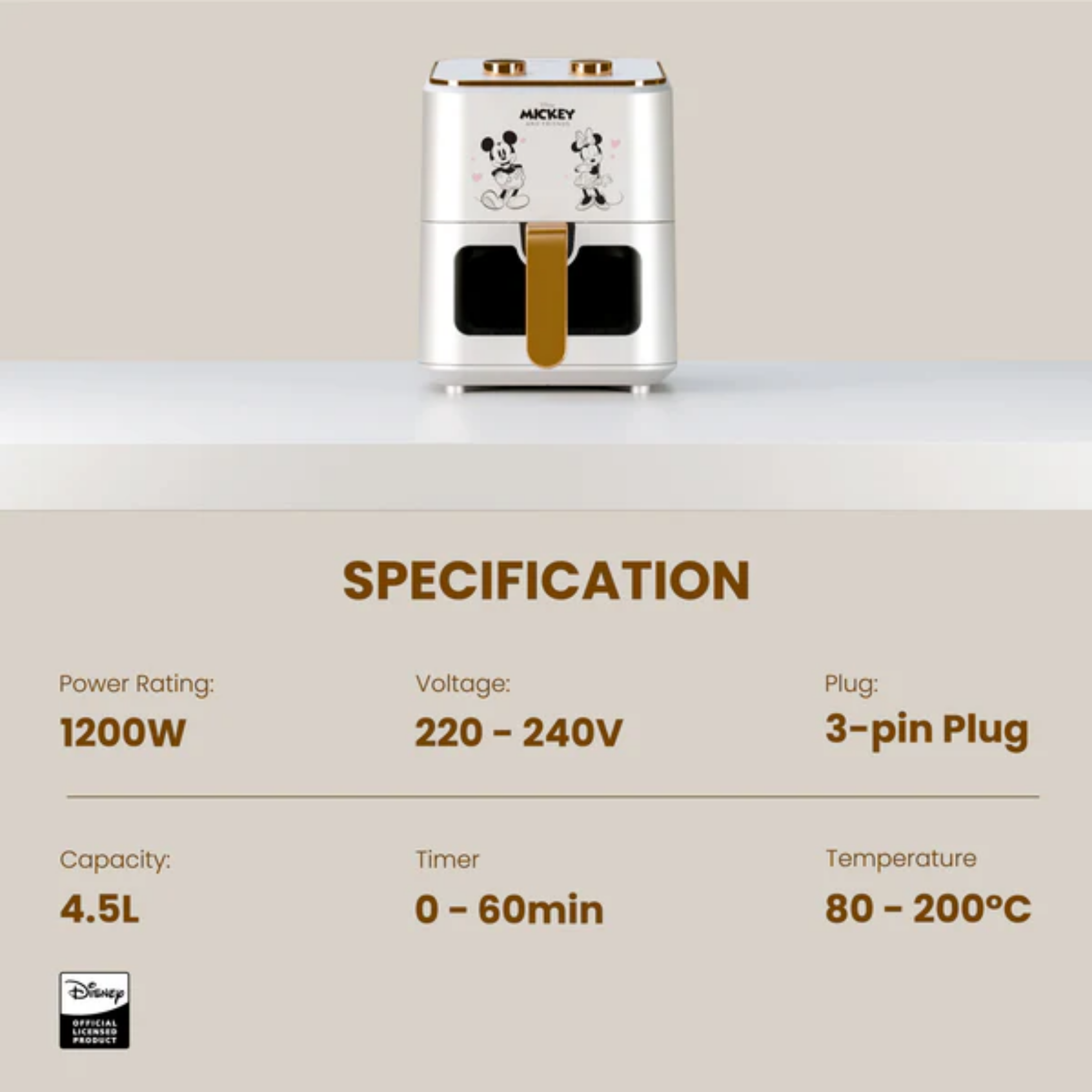 Russell Taylors 4.5L Mickey Retro Air Fryer (Z3-MK)