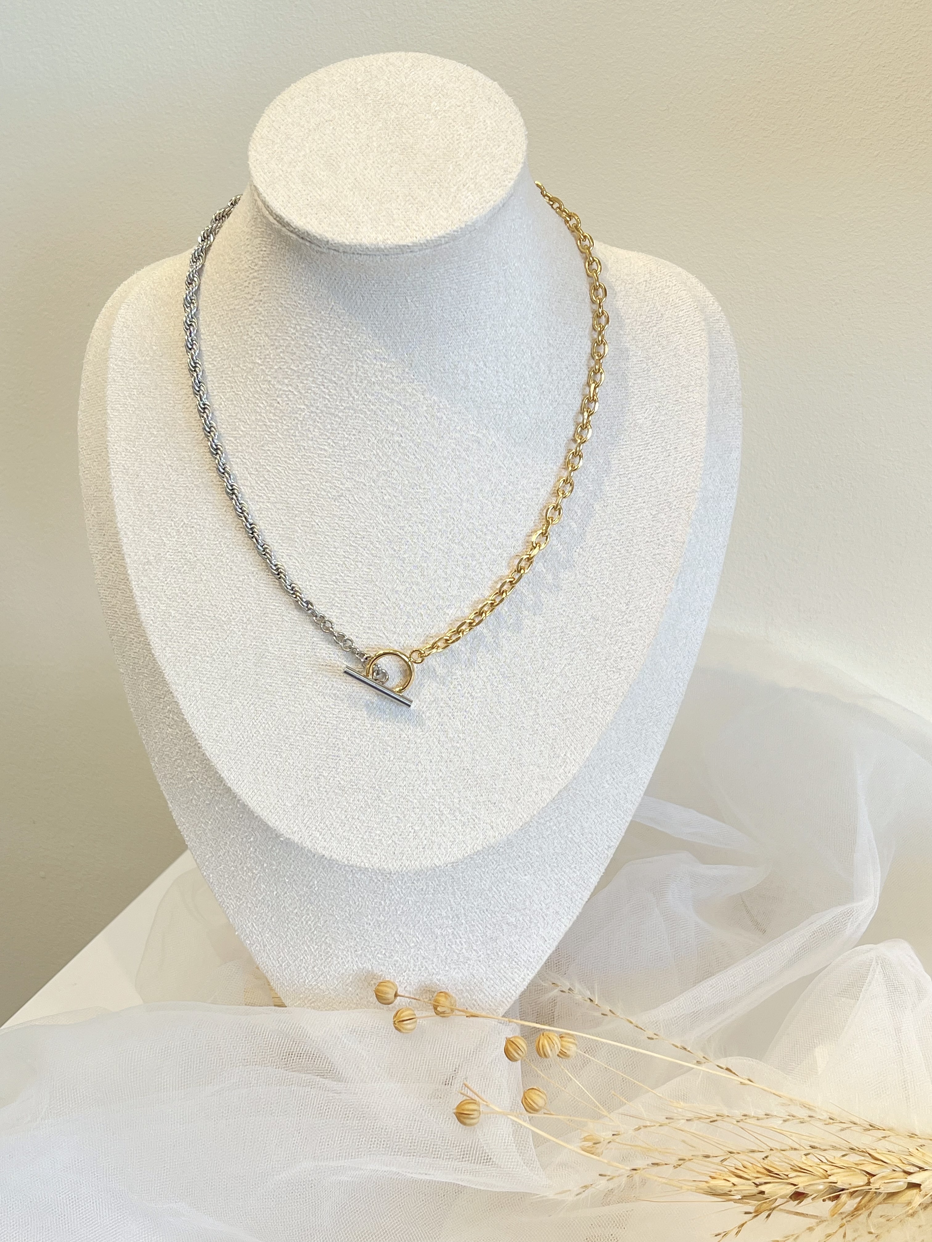 辣妹甜酷OT扣钛钢项链