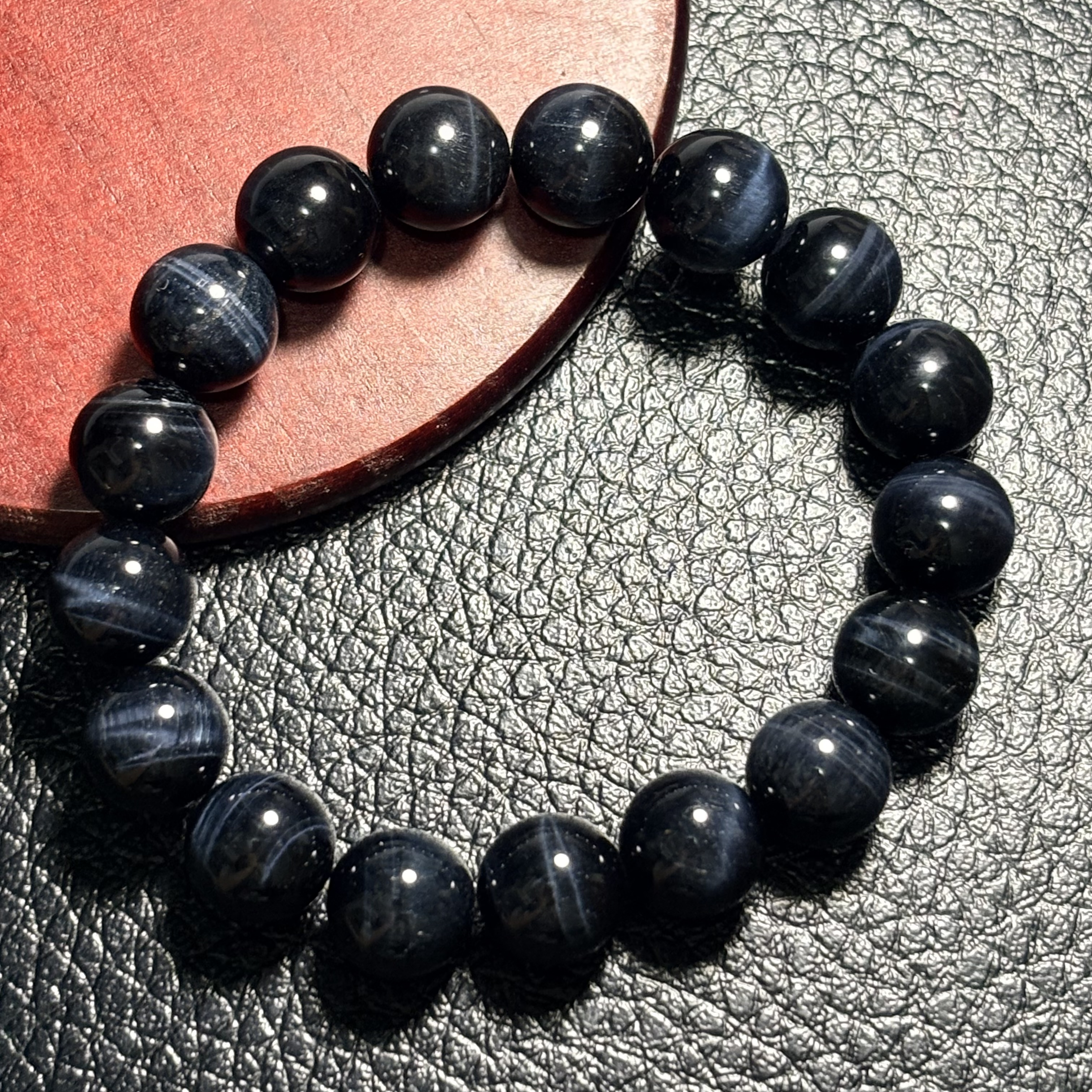 藍虎眼石手串 No.3571| 規格：11.5mm珠15.5cm 手圈