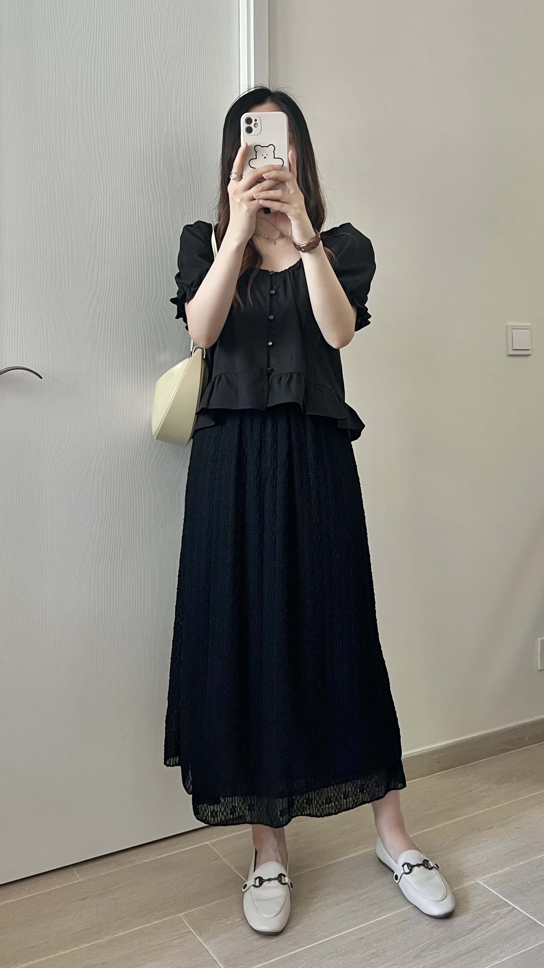 公主膊花邊短袖blouse