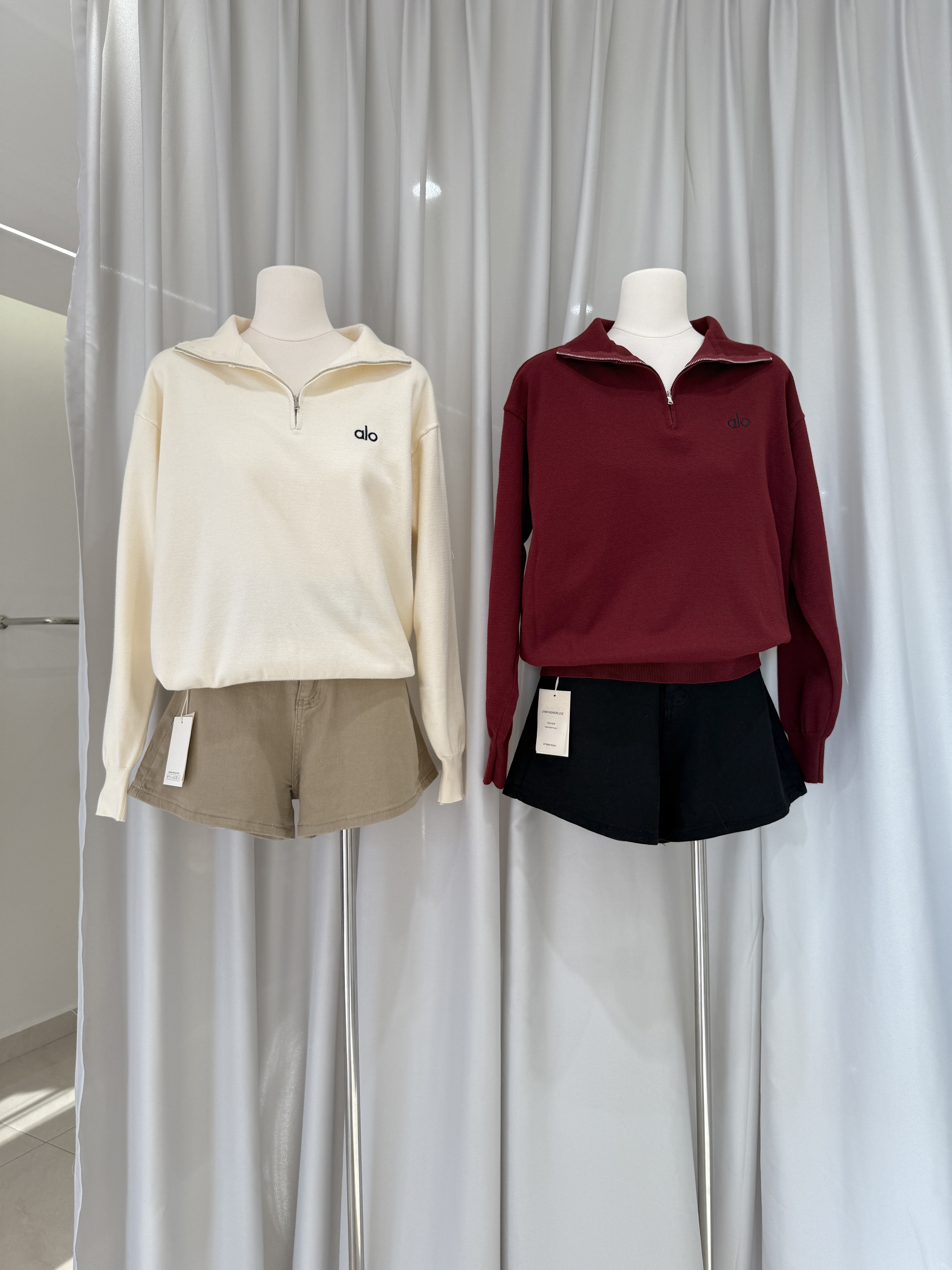 6508 爆款个性半拉链针织长袖