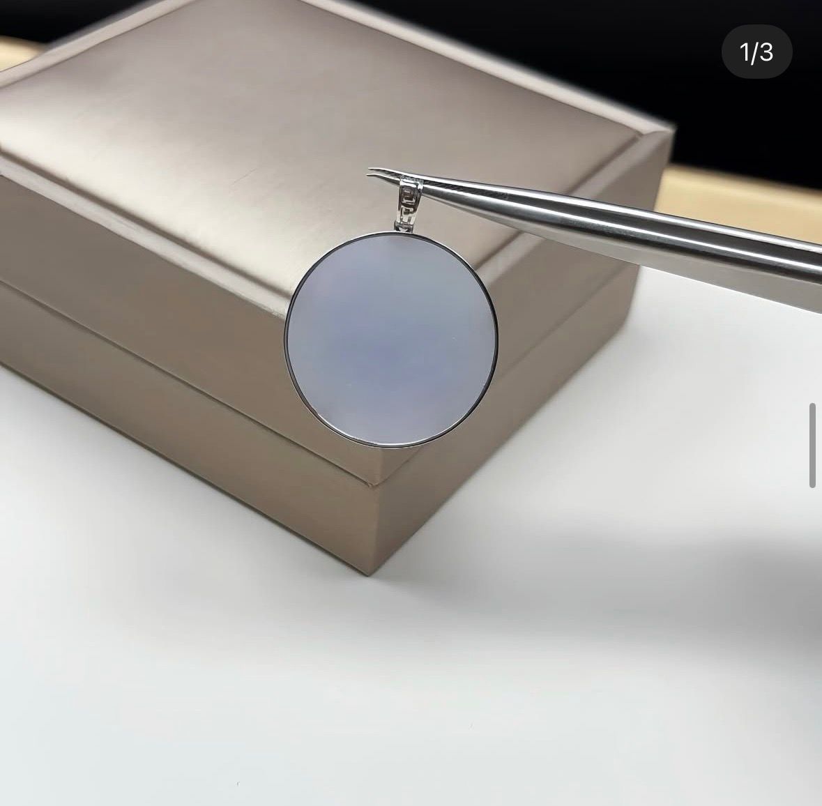 18K 冰紫圓形無事牌