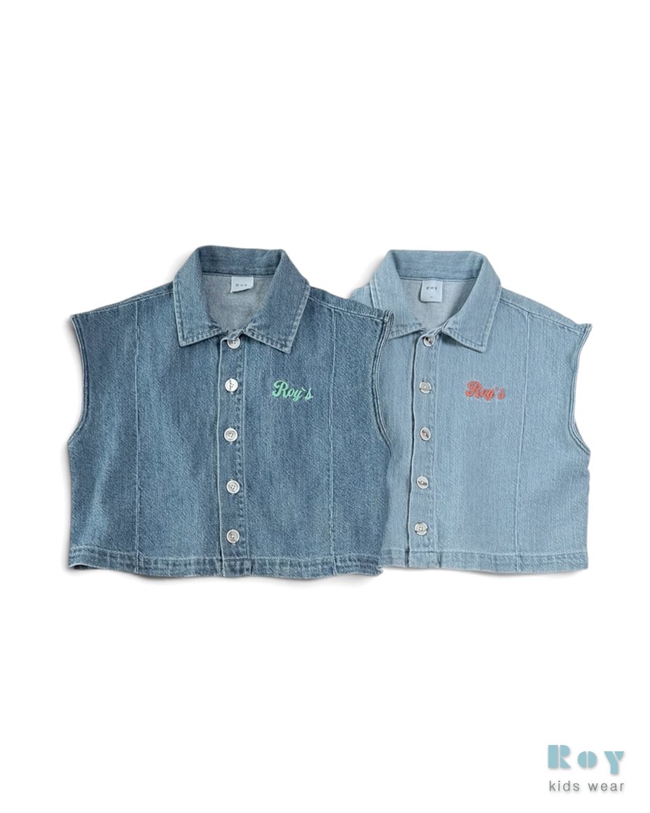 Roy | 超薄軟熟牛仔背心(親子) (Dark Blue M100-110/L110-120/Adult)
