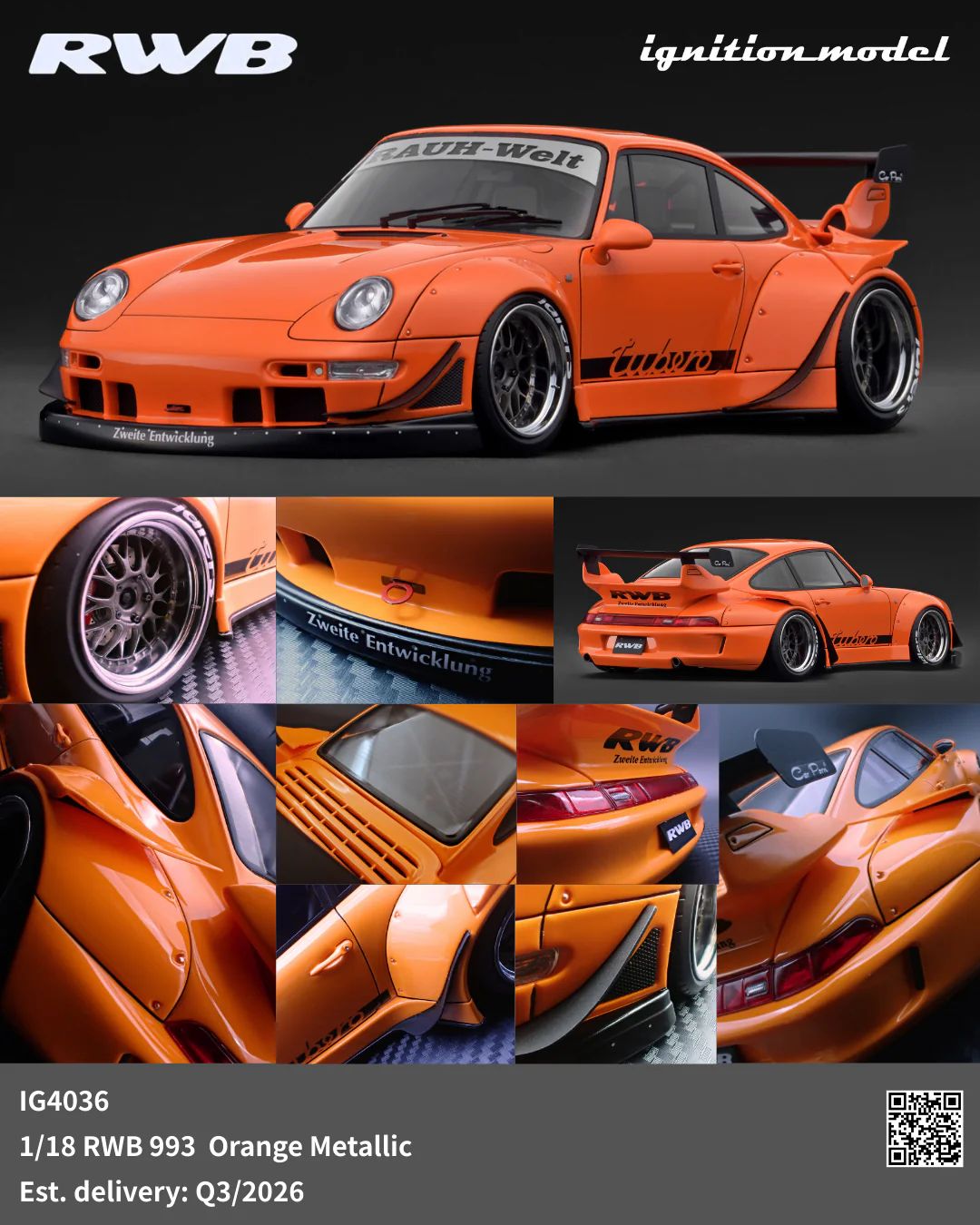 PRE-ORDER (Deposit)IG4036 RWB 993 Orange Metallic