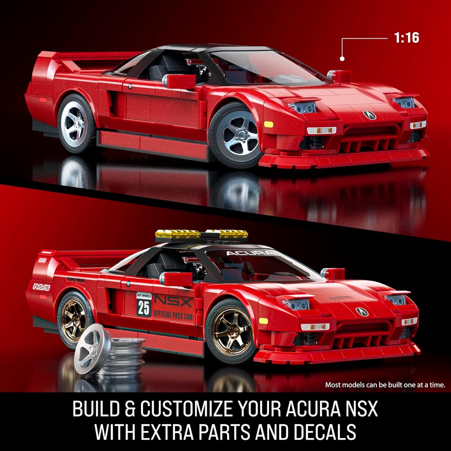【預訂】Mattel Brick Shop x Hotwheels - '90 Honda NSX / Acura NSX 美高積木風火輪系列 