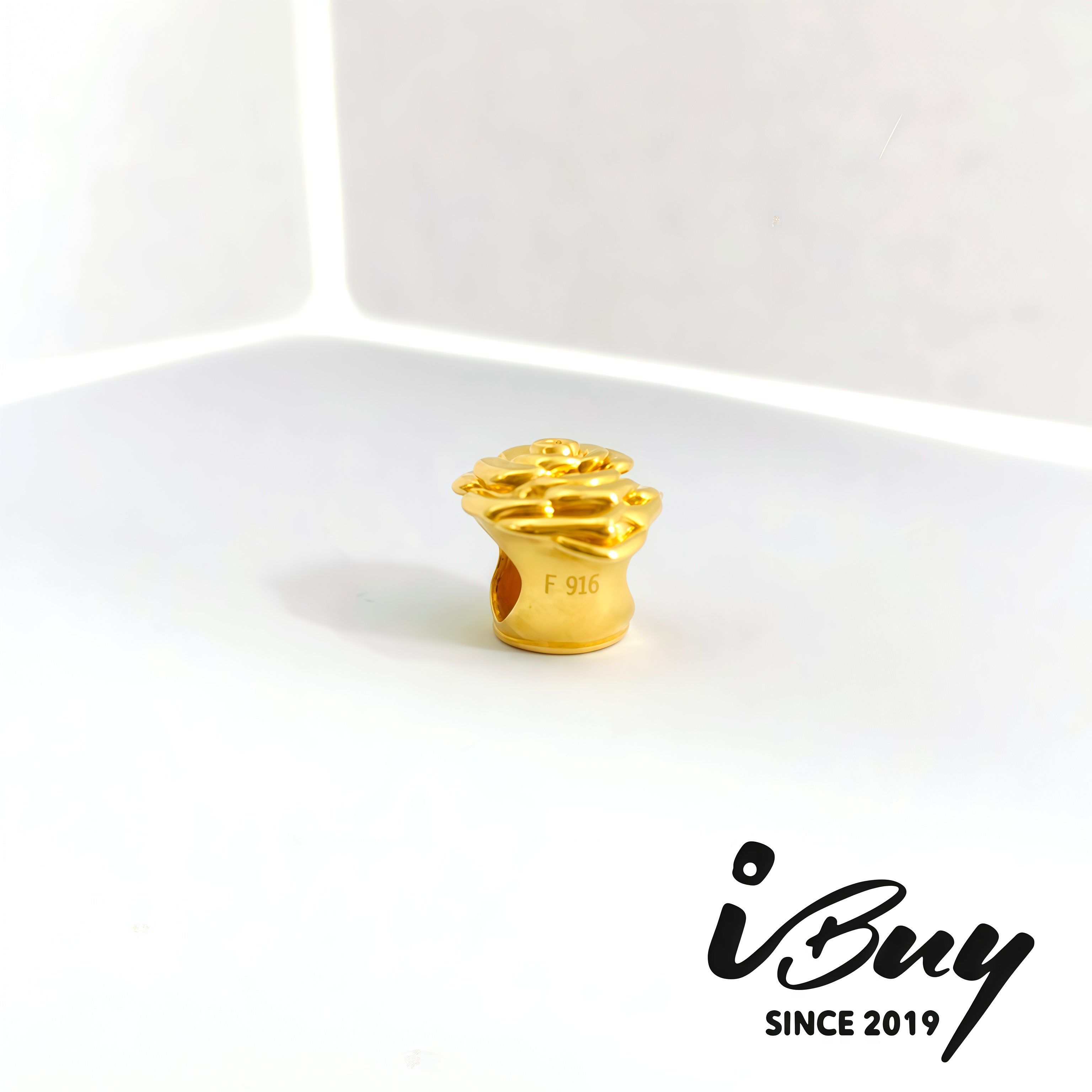 916 HARD GOLD ROSE BEAD 916 硬金 玫瑰花串咀