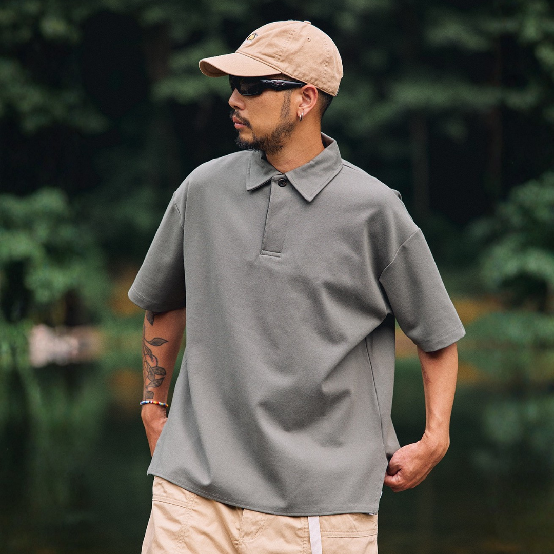 寬鬆短版涼感POLO