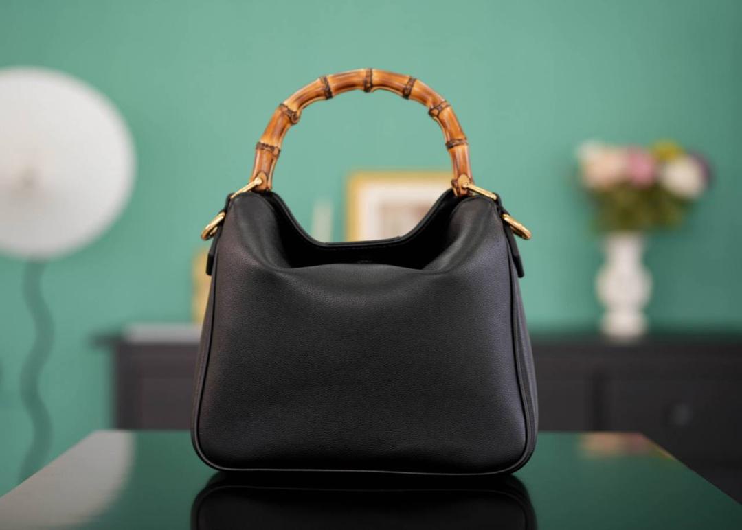 Gucci Bamboo 1947 Small Top Handle Bag - Black Leather