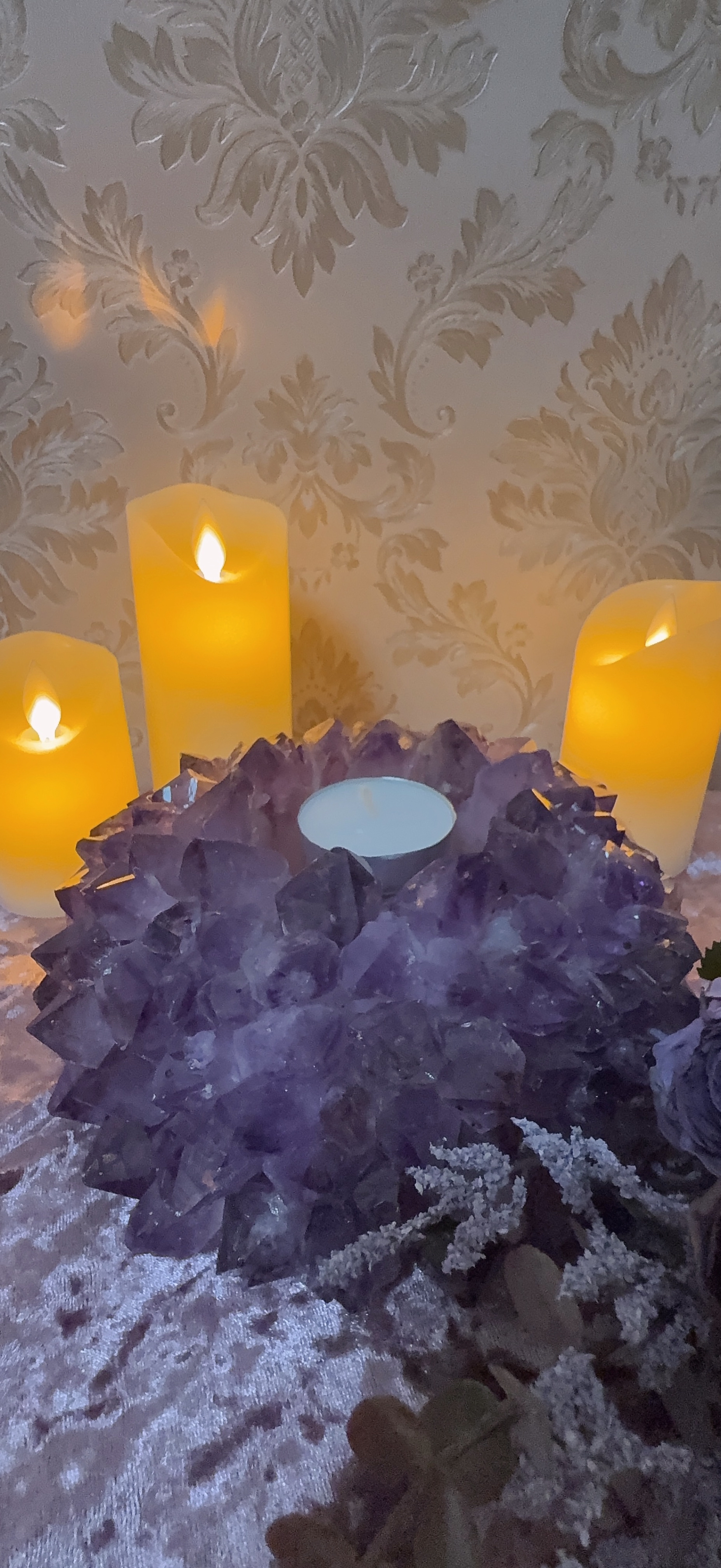 【來自巴西的靈魂之光】紫水晶花燭台💜
