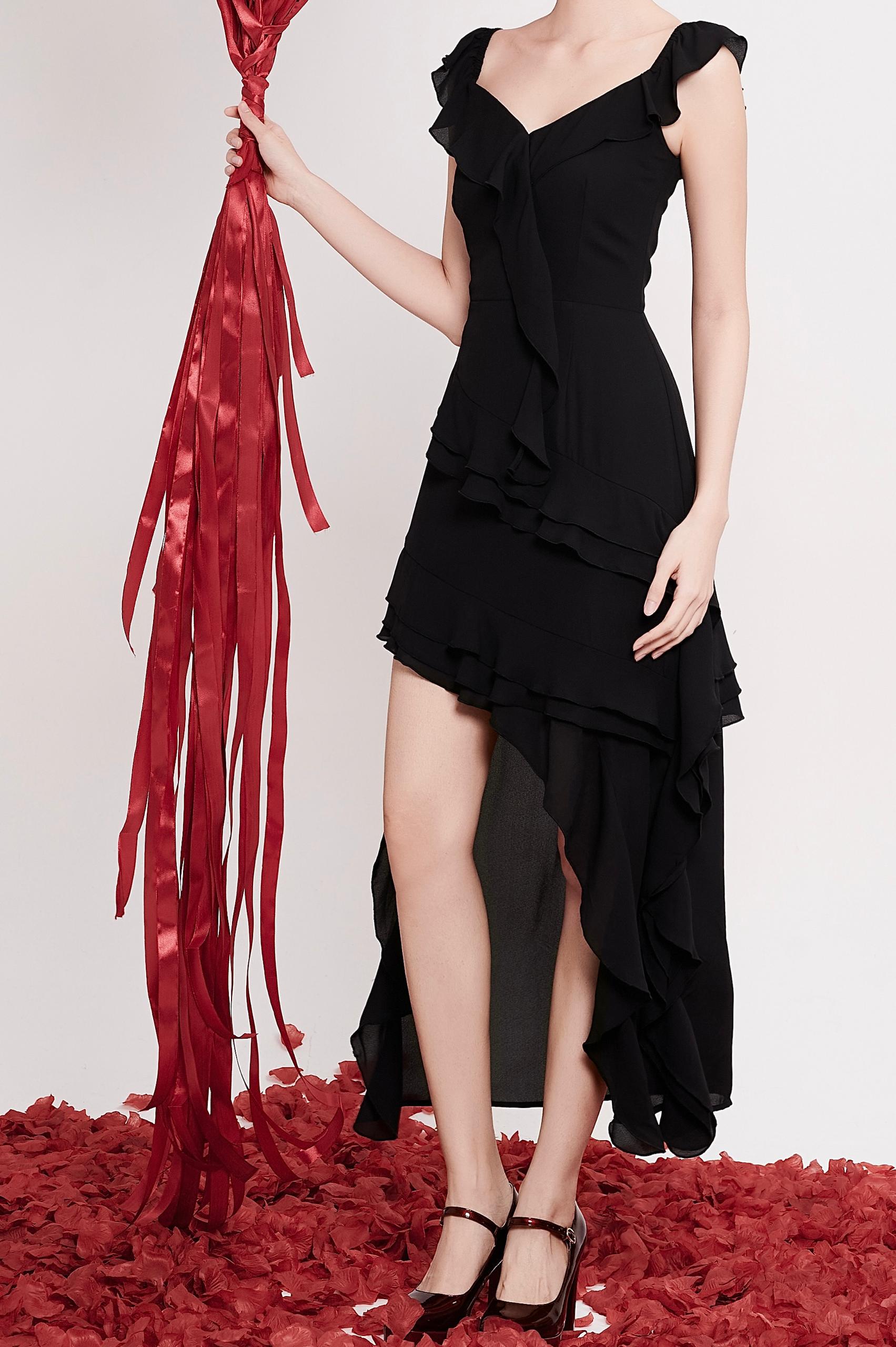 前短后长雪纺连身裙 2122