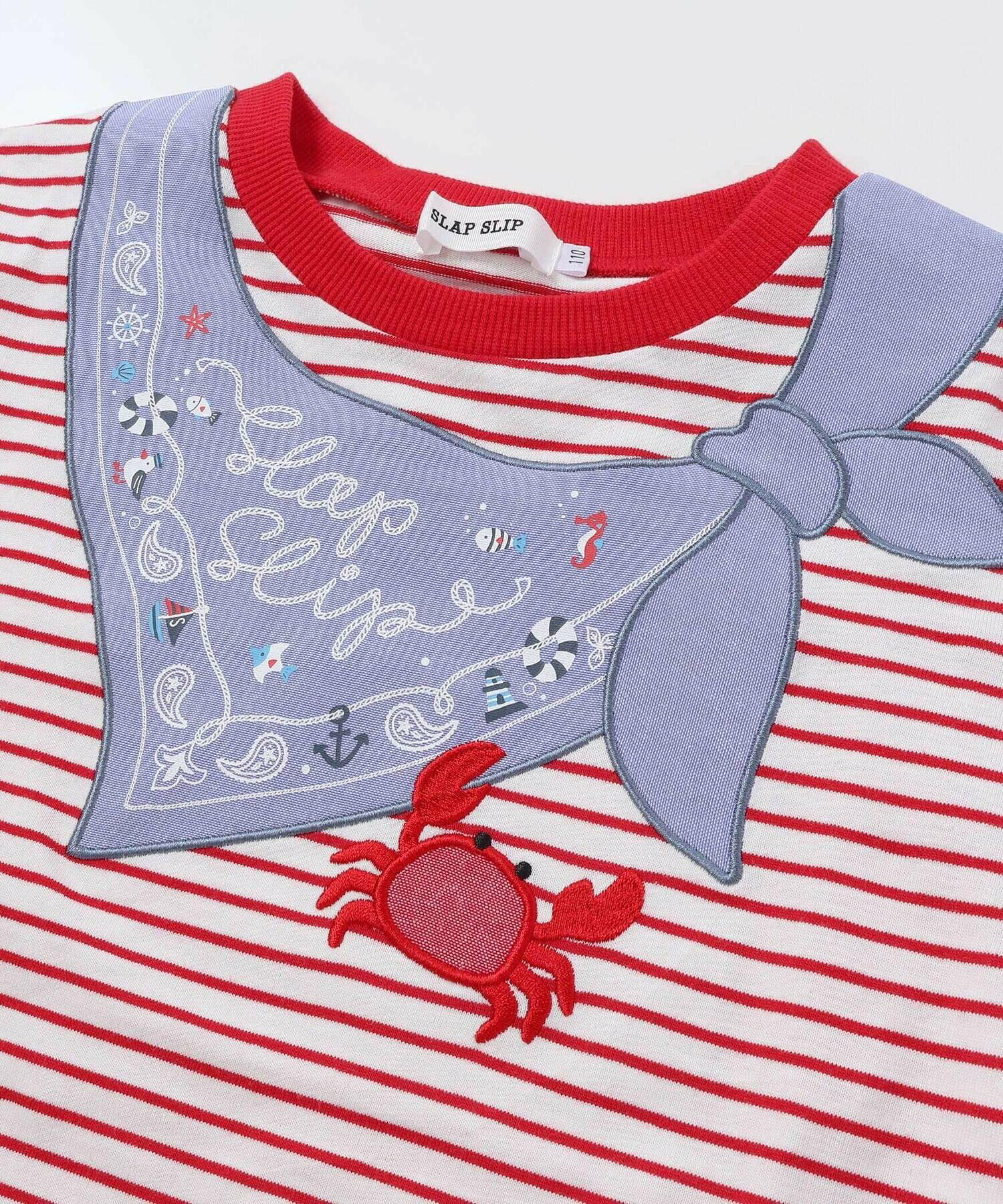 🆕【⭐訂購⭐】🌀 🇯🇵 日本直送 水手領造型 刺繡 橫間 短袖T恤［2款選］🌀 [ELDA-0195][260521]