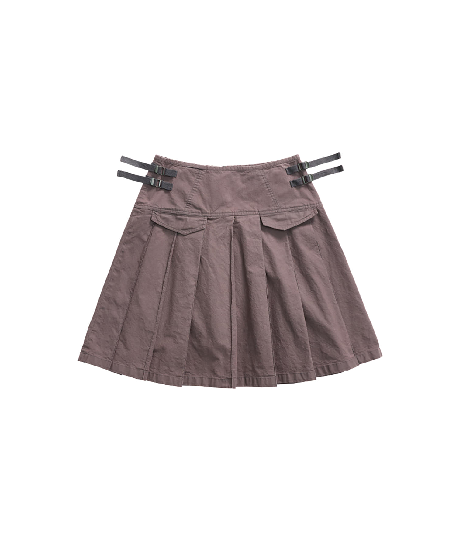999HUMANITY - BLEACHED PLEATS SKIRT (CHARCOAL)