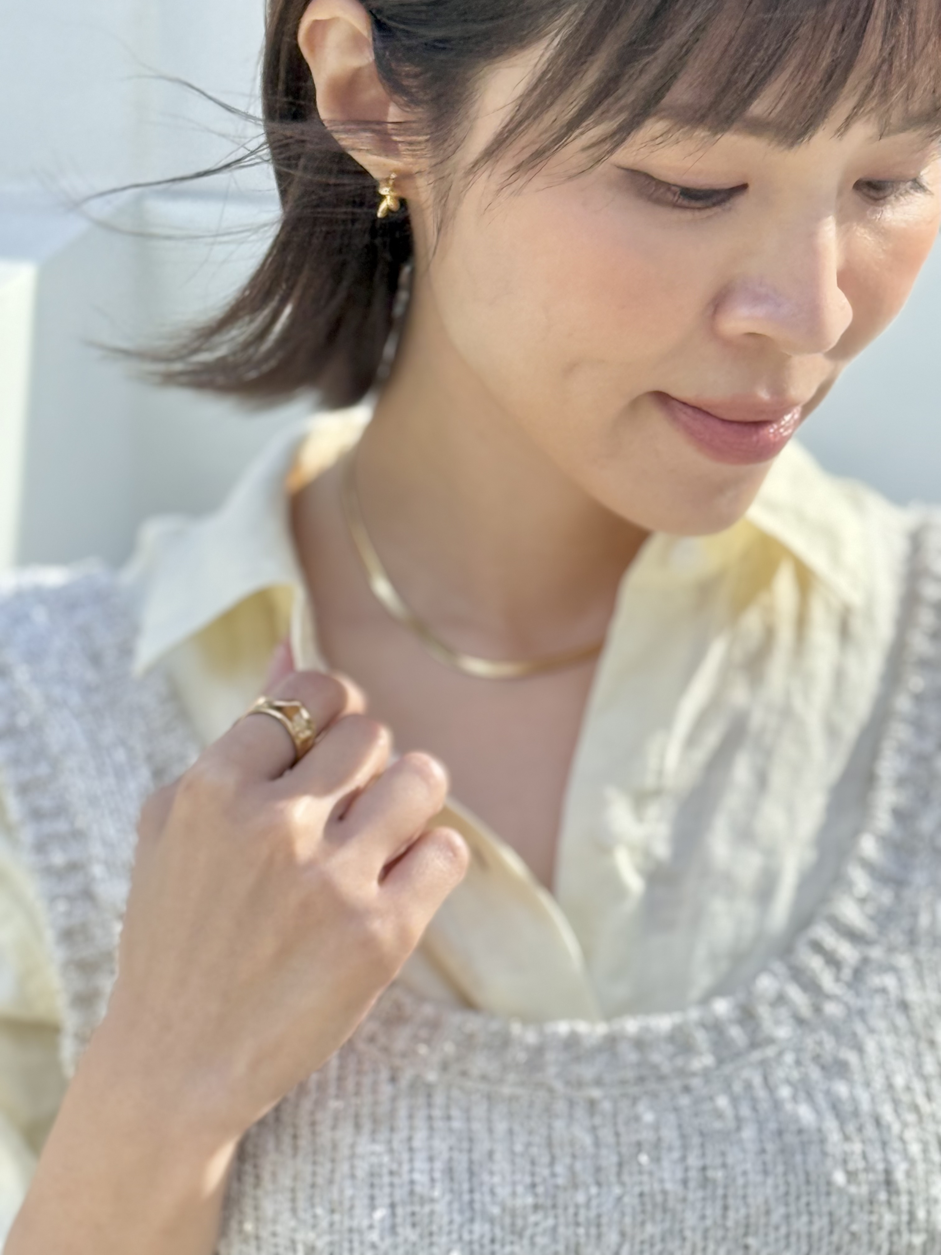 Gold irregular stainless ring