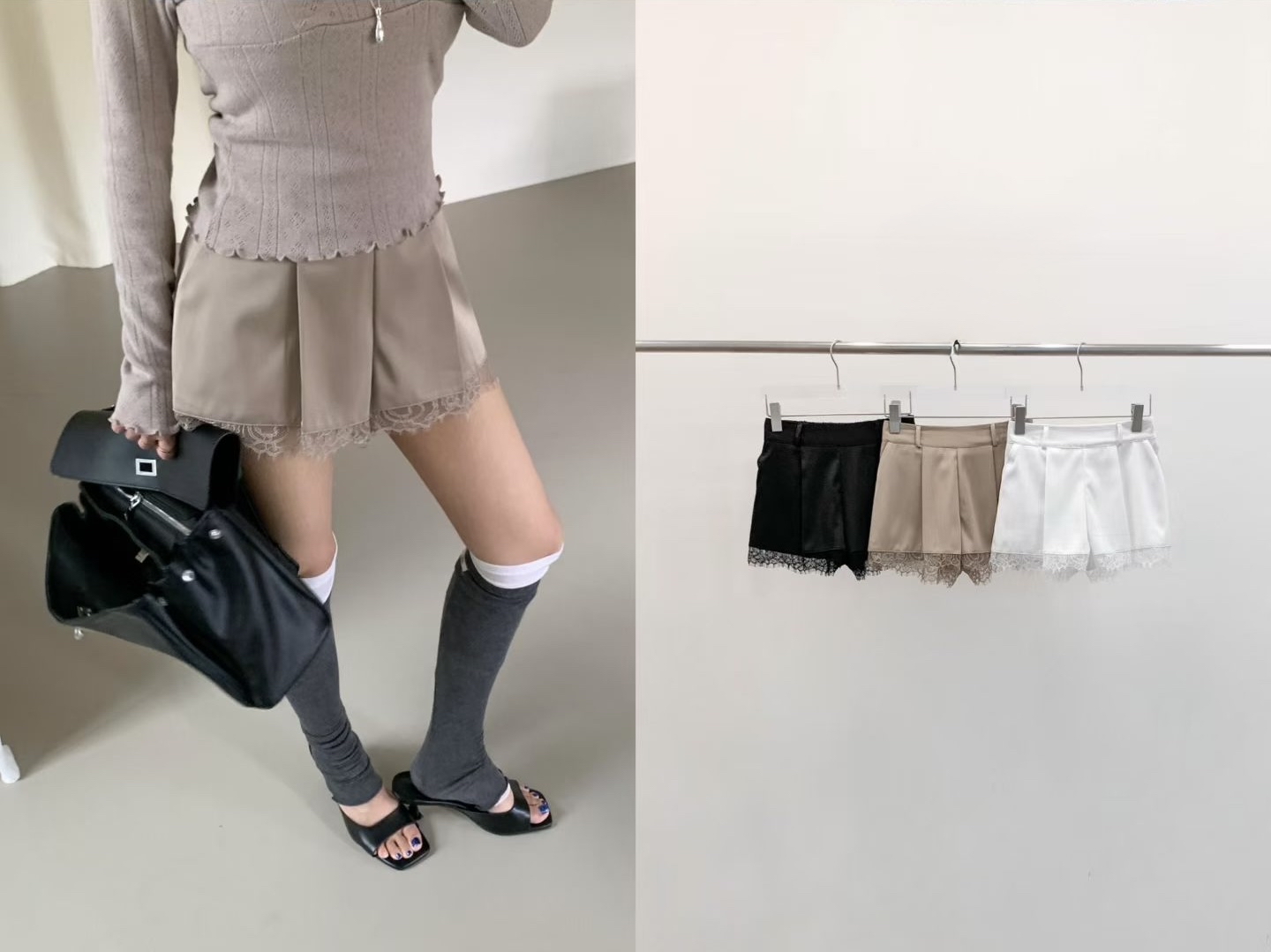 法式微光蕾絲短褲 -Free Size-