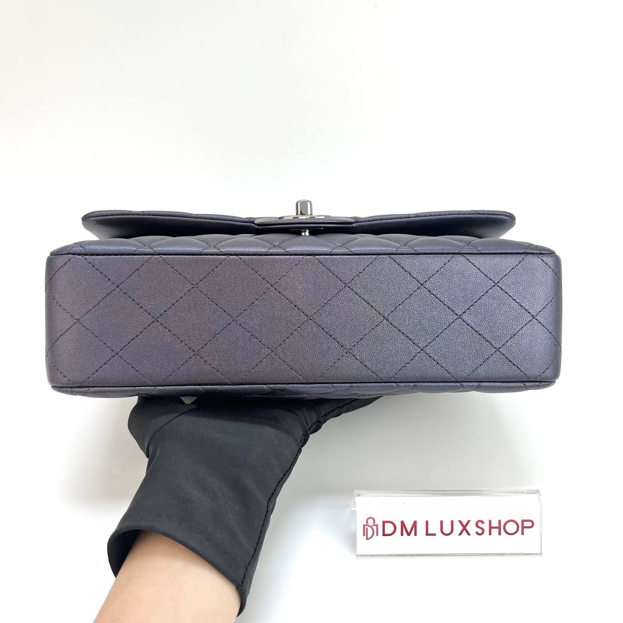 Chanel Iridescent Purple Medium CF Lambskin SHW (Microchip)