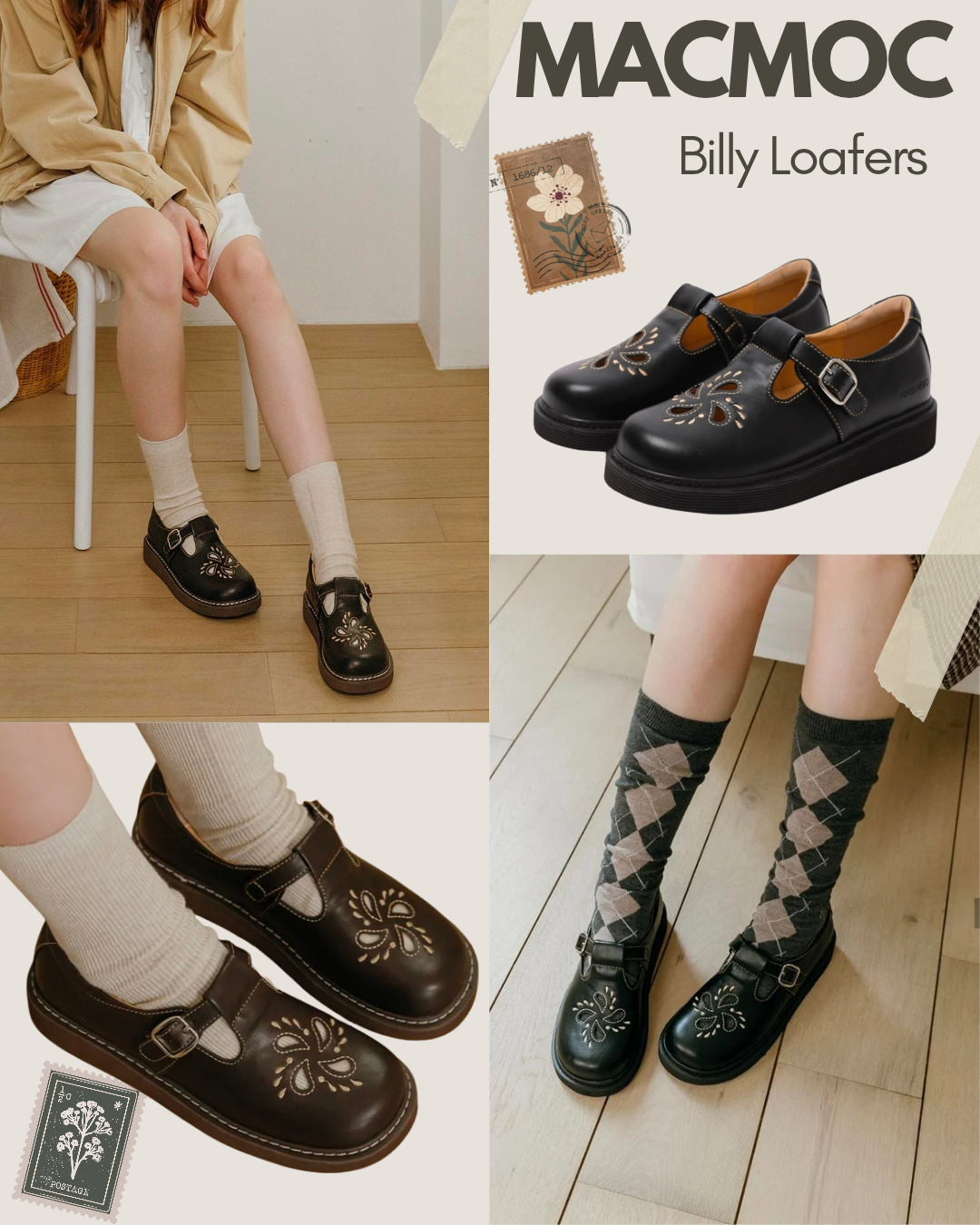 MACMOCBilly 刺繡 T-strap Loafer