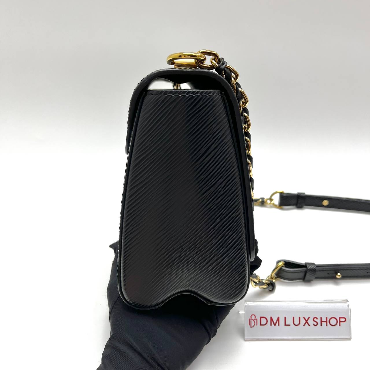 LV Black Epi Leather Twist MM GHW