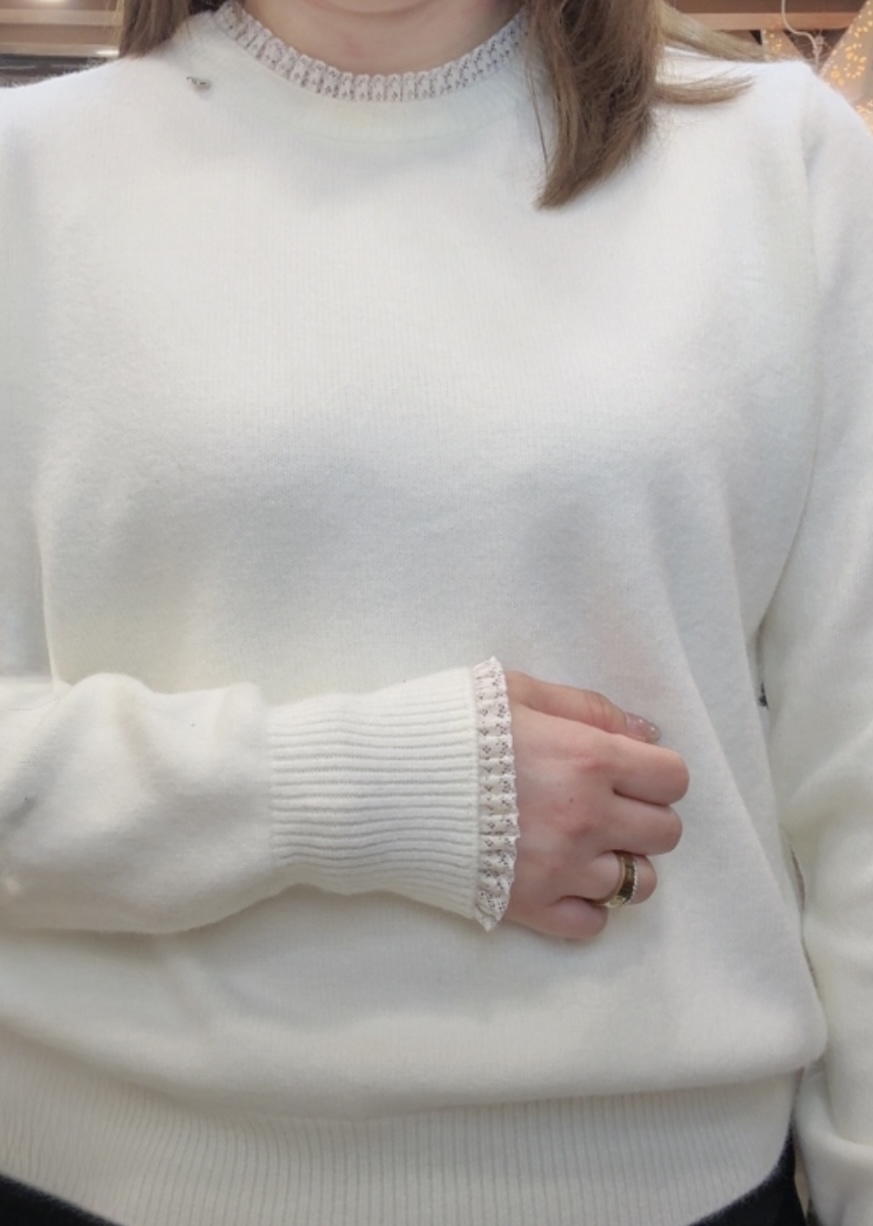 韓國 Lace 邊針織衫 M164 A1460220