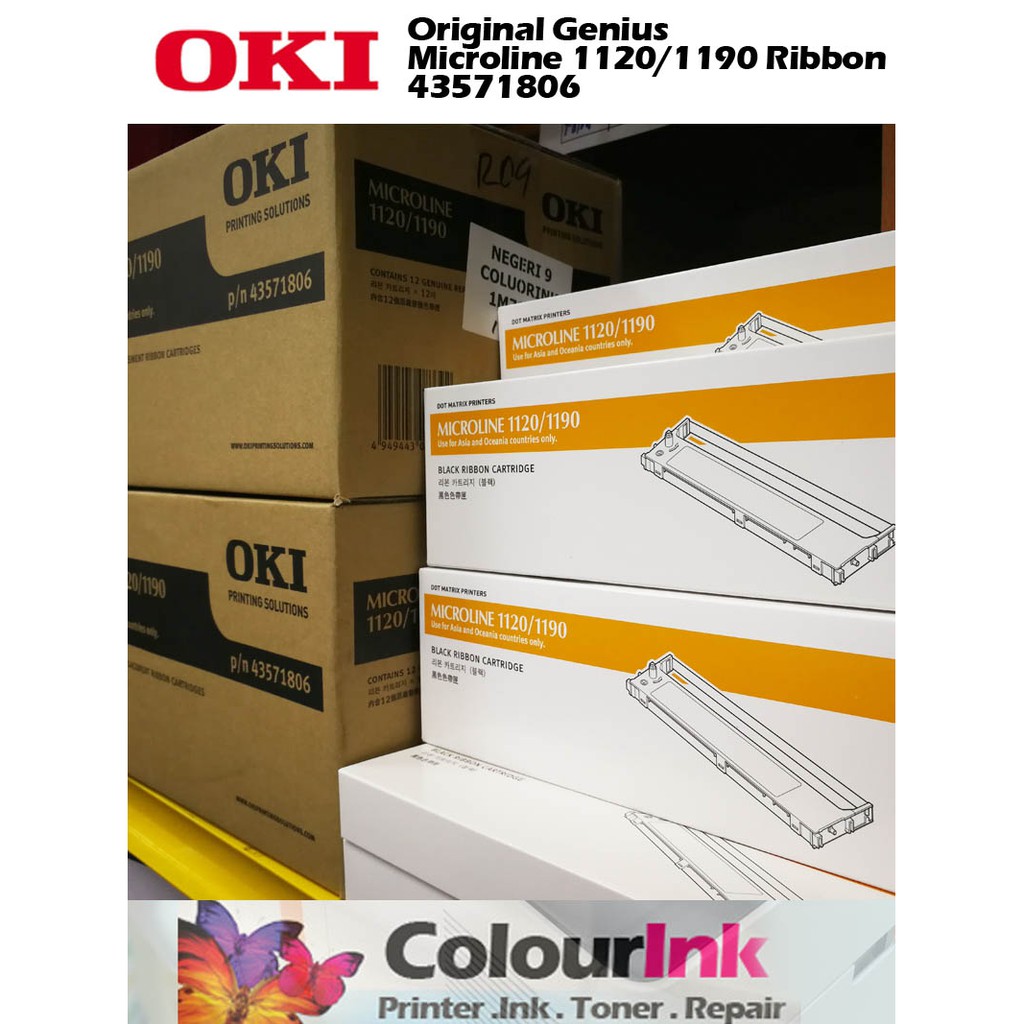 OKI 43571806 Original Genius Microline Dot-Matrix Ribbon 1120 1190 ML1190 ML1120