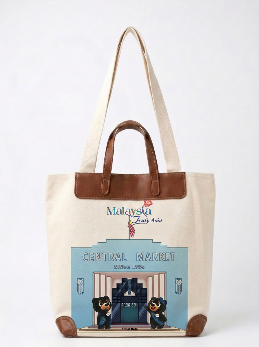LD77 - PU Handle Tote Bag Central Market