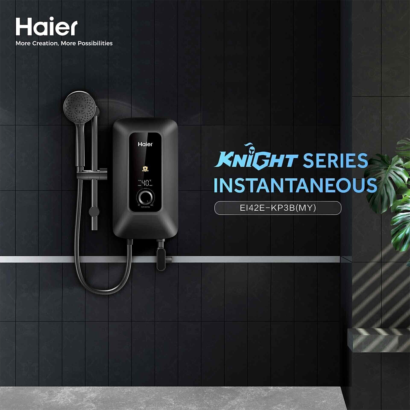 Haier 4.2kW DC Pump Water Heater Black (EI42E-KP3B)